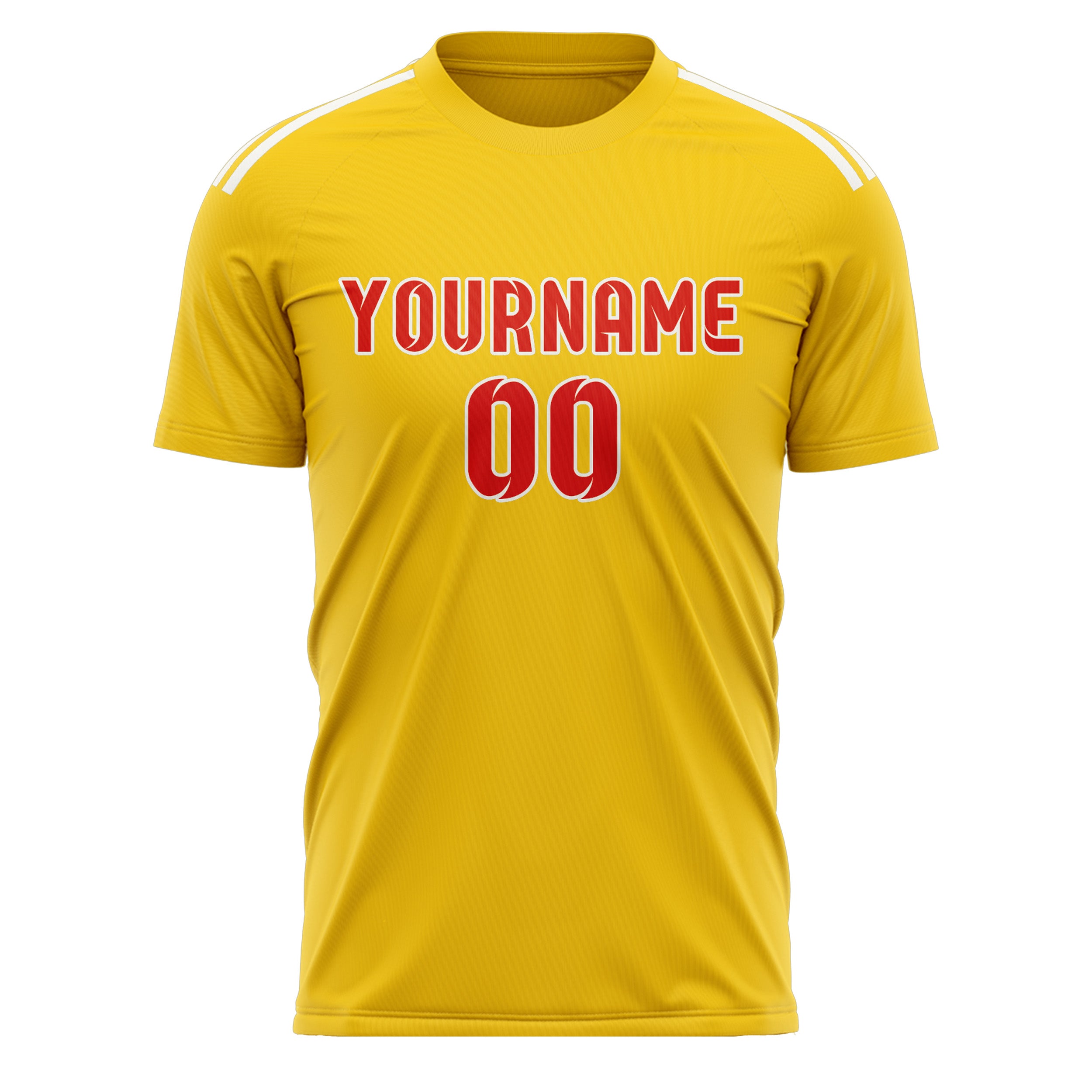 Custom Gold Orange Red Soccer Jersey