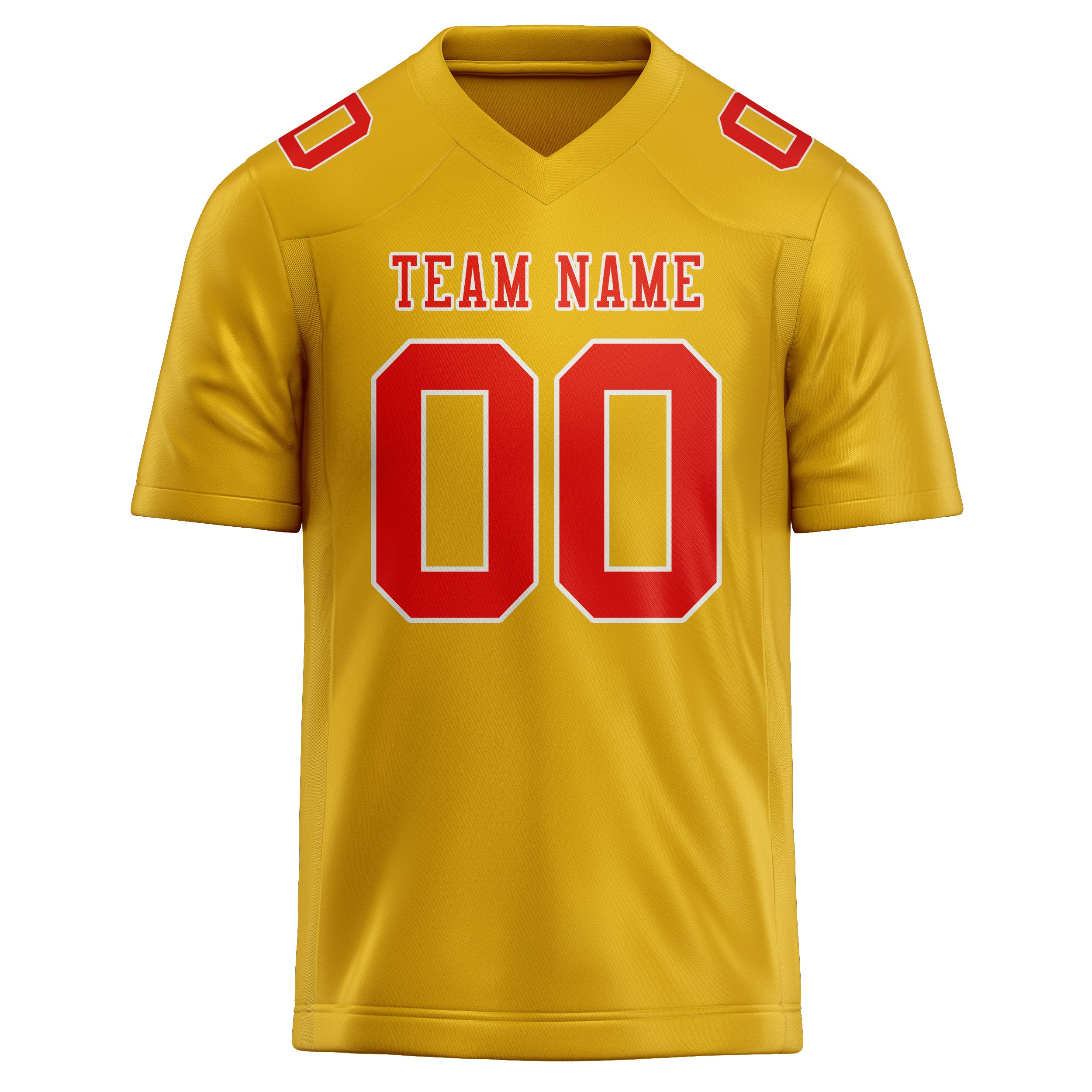 Custom Gold Orange Red Football Jersey