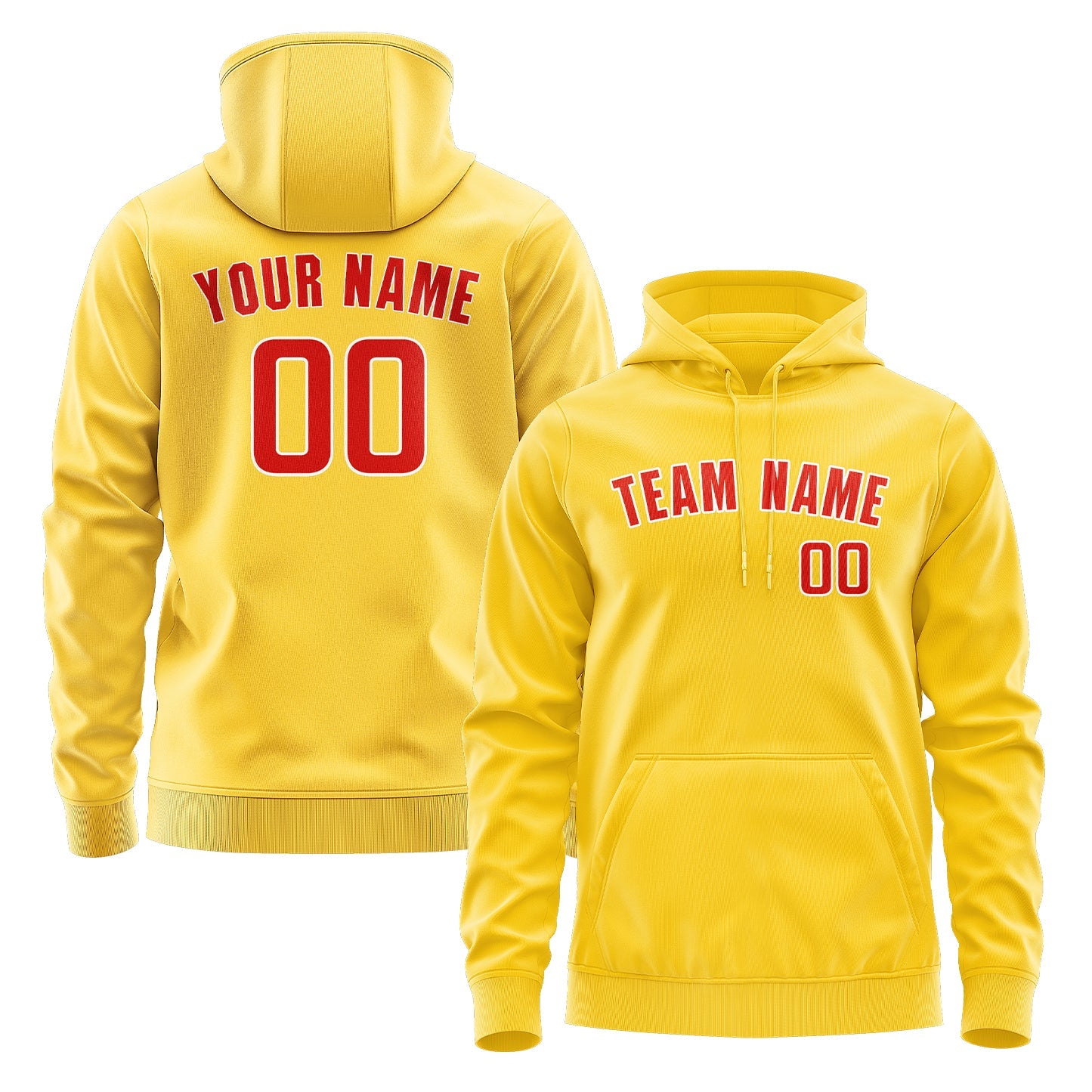 Custom Gold Orange Red Hoodie