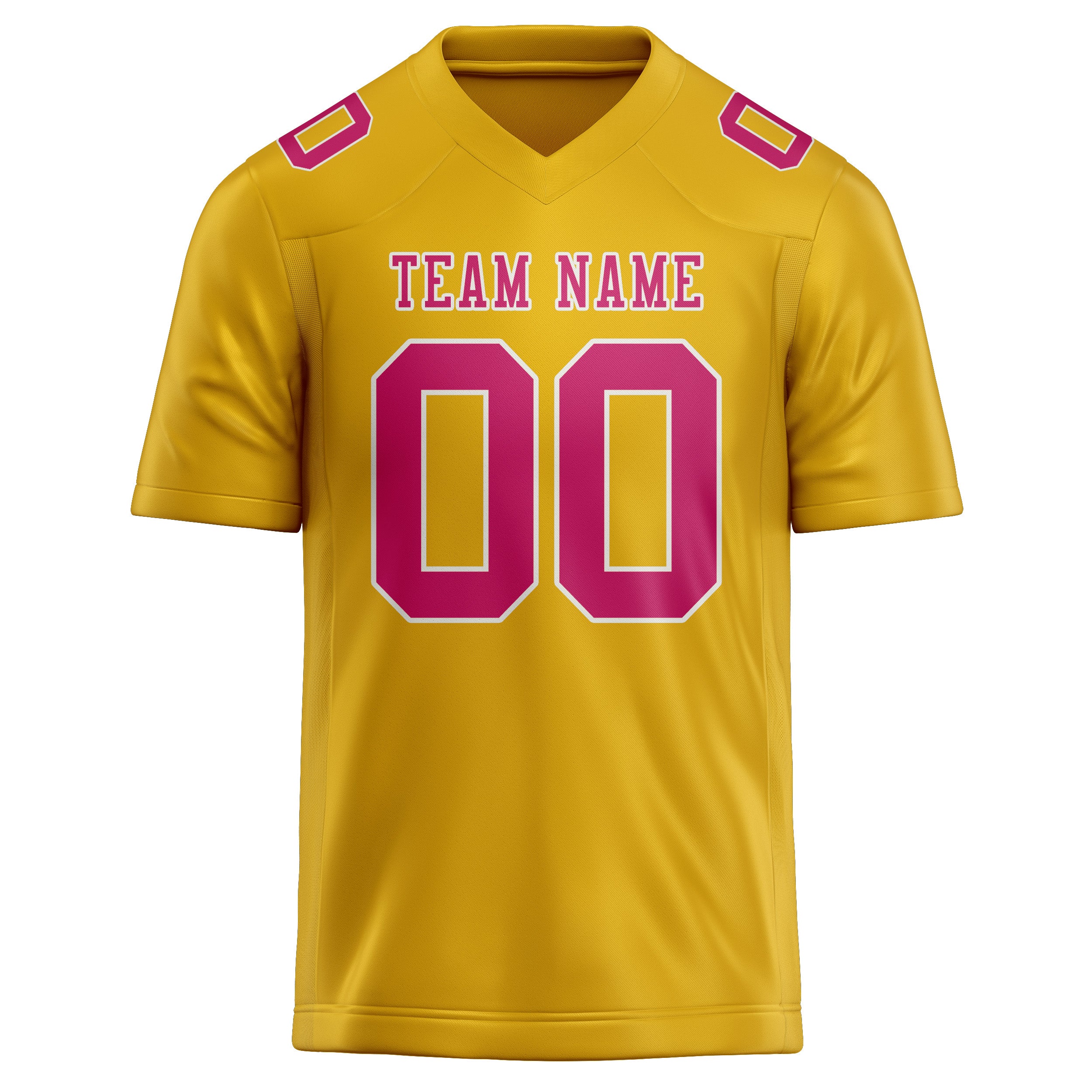 Custom Gold Pink Football Jersey