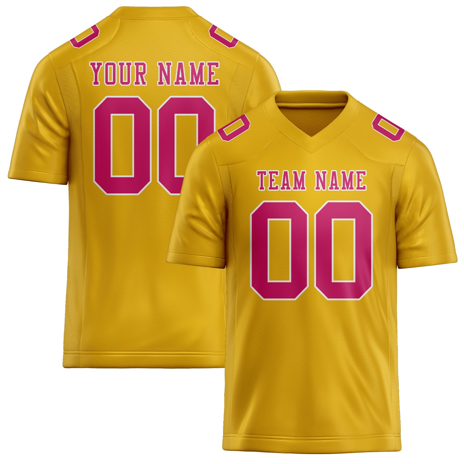 Custom Gold Pink Football Jersey