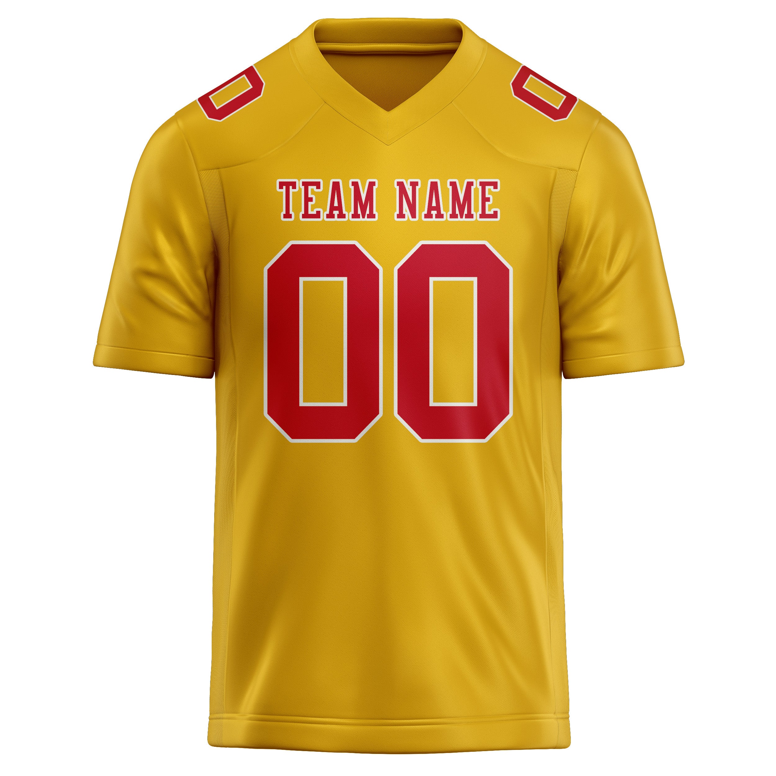 Custom Gold Red Football Jersey