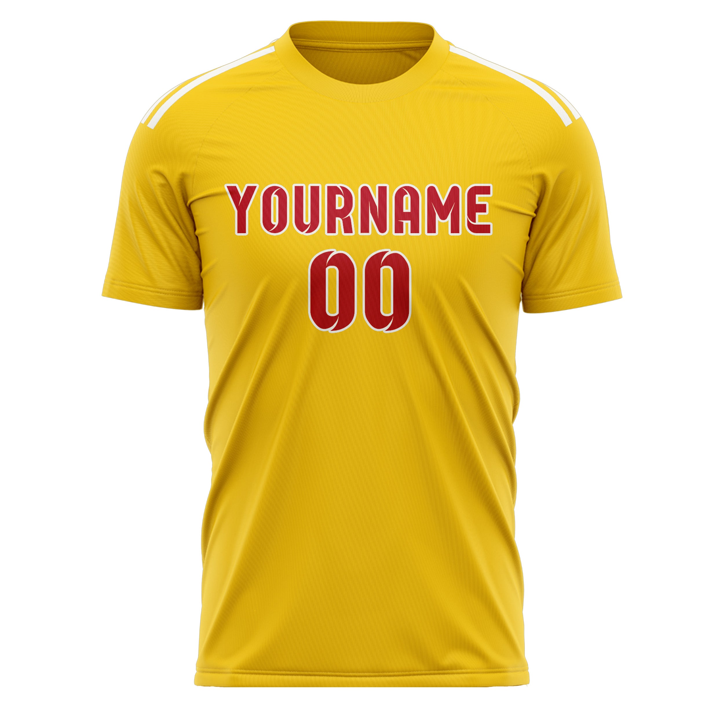 Custom Gold Red Soccer Jersey