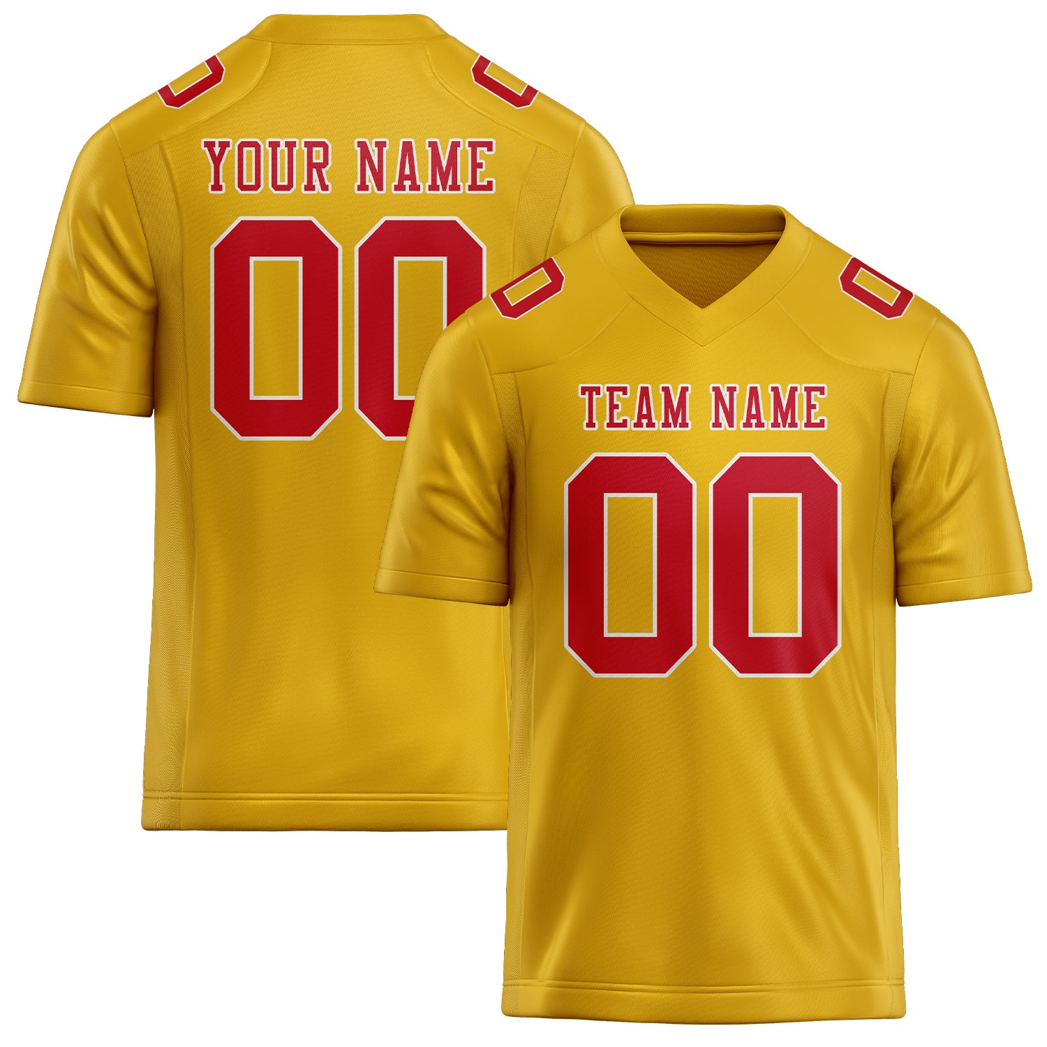 Custom Gold Red Football Jersey
