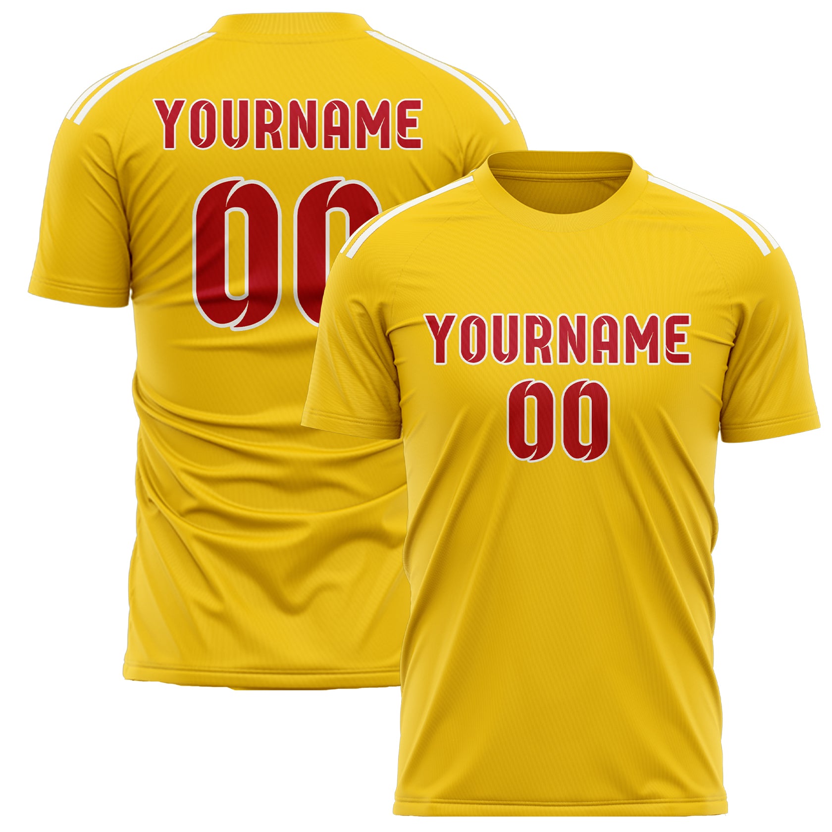 Custom Gold Red Soccer Jersey