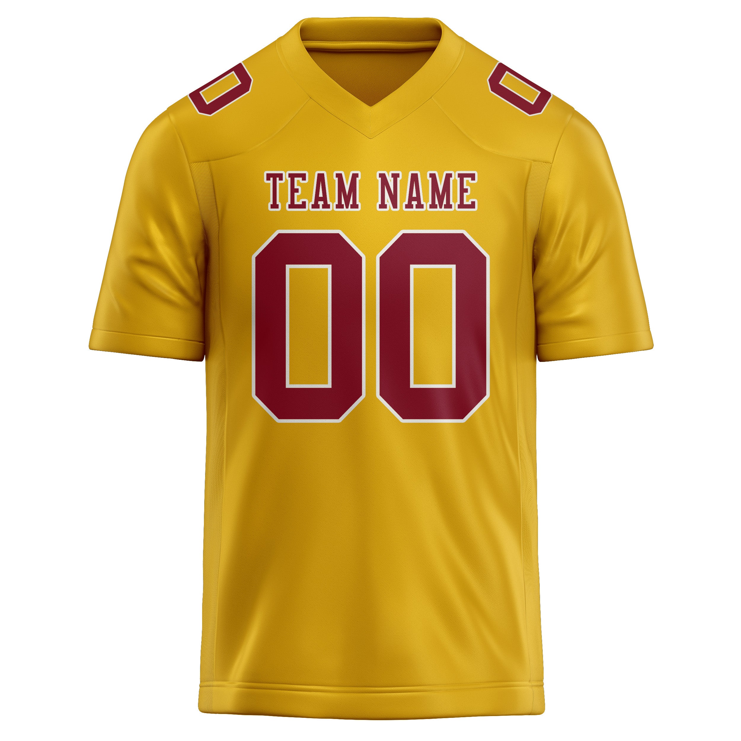 Custom Gold Crimson Red Football Jersey