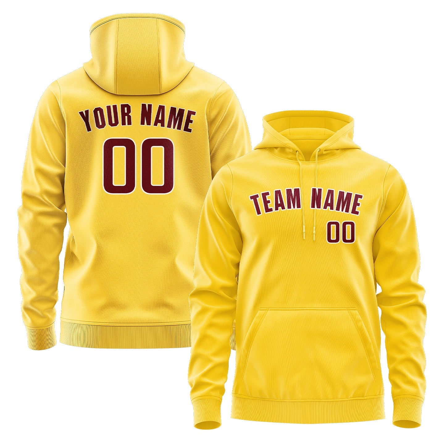Custom Gold Crimson Red Hoodie