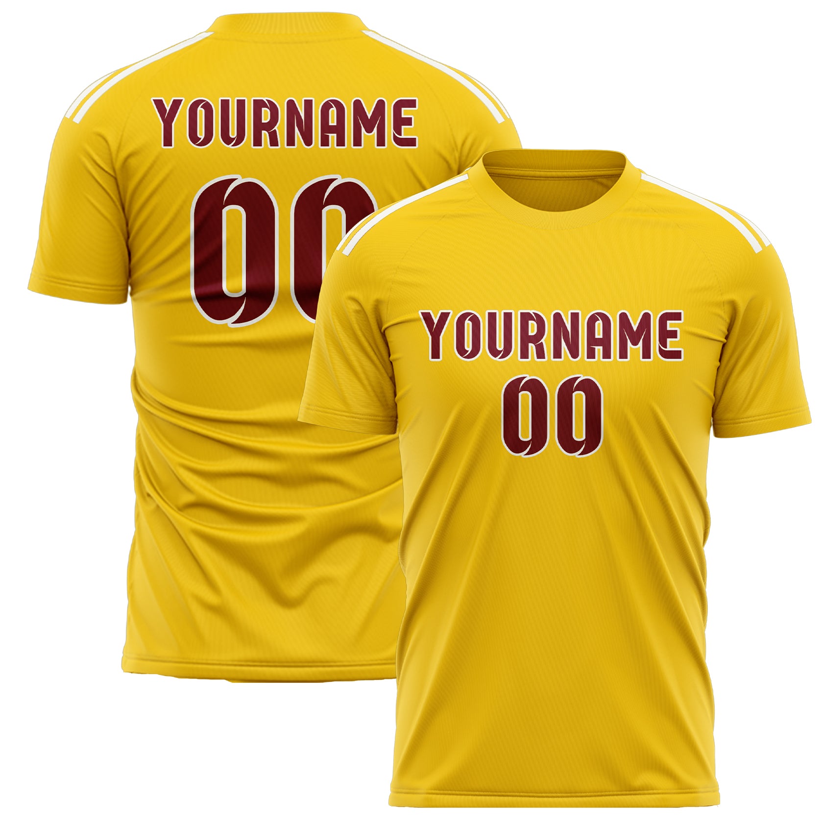 Custom Gold Crimson Red Soccer Jersey