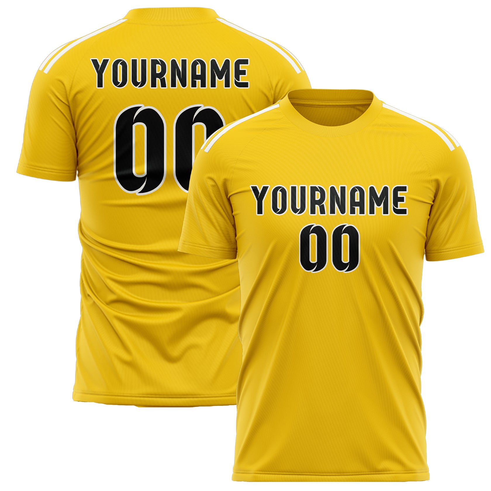 Custom Gold Black Soccer Jersey