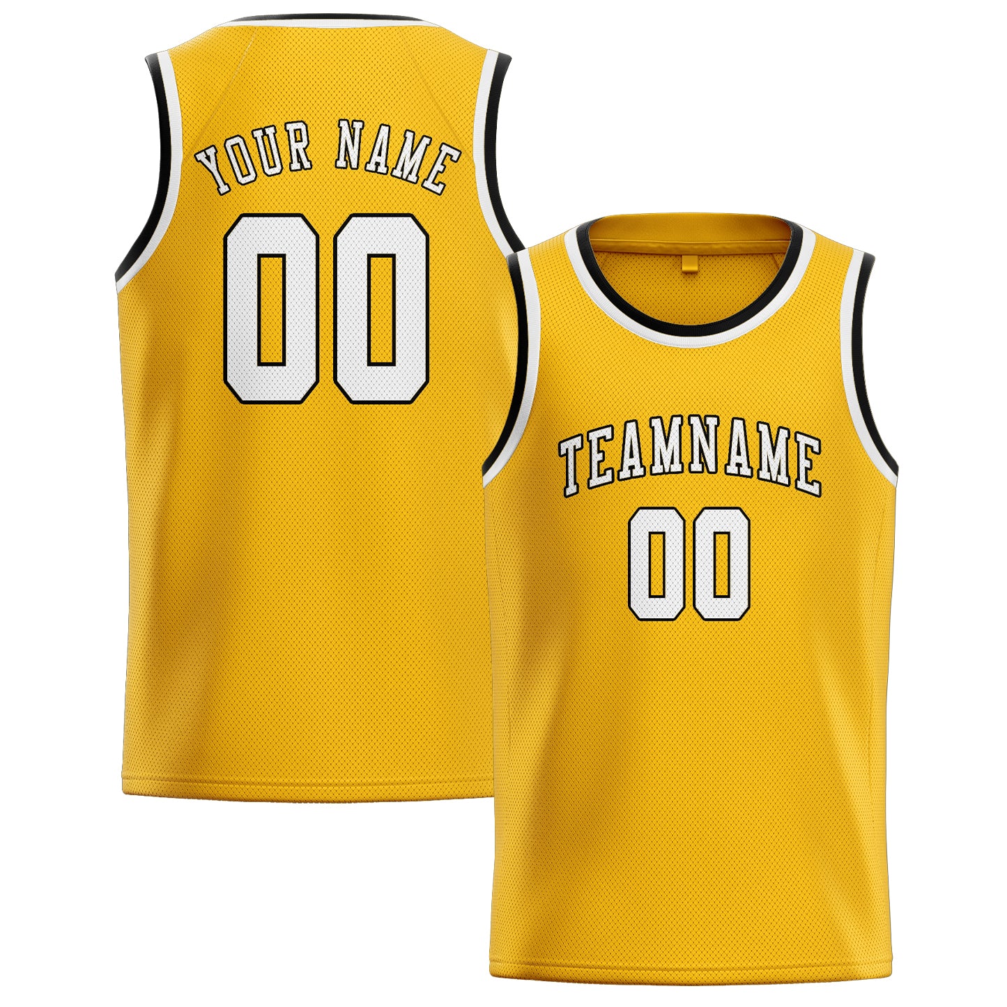 Custom Gold White Basketball Jersey