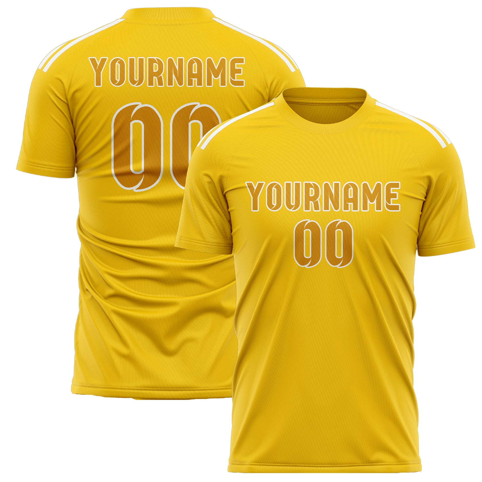 Custom Gold Yellow Soccer Jersey