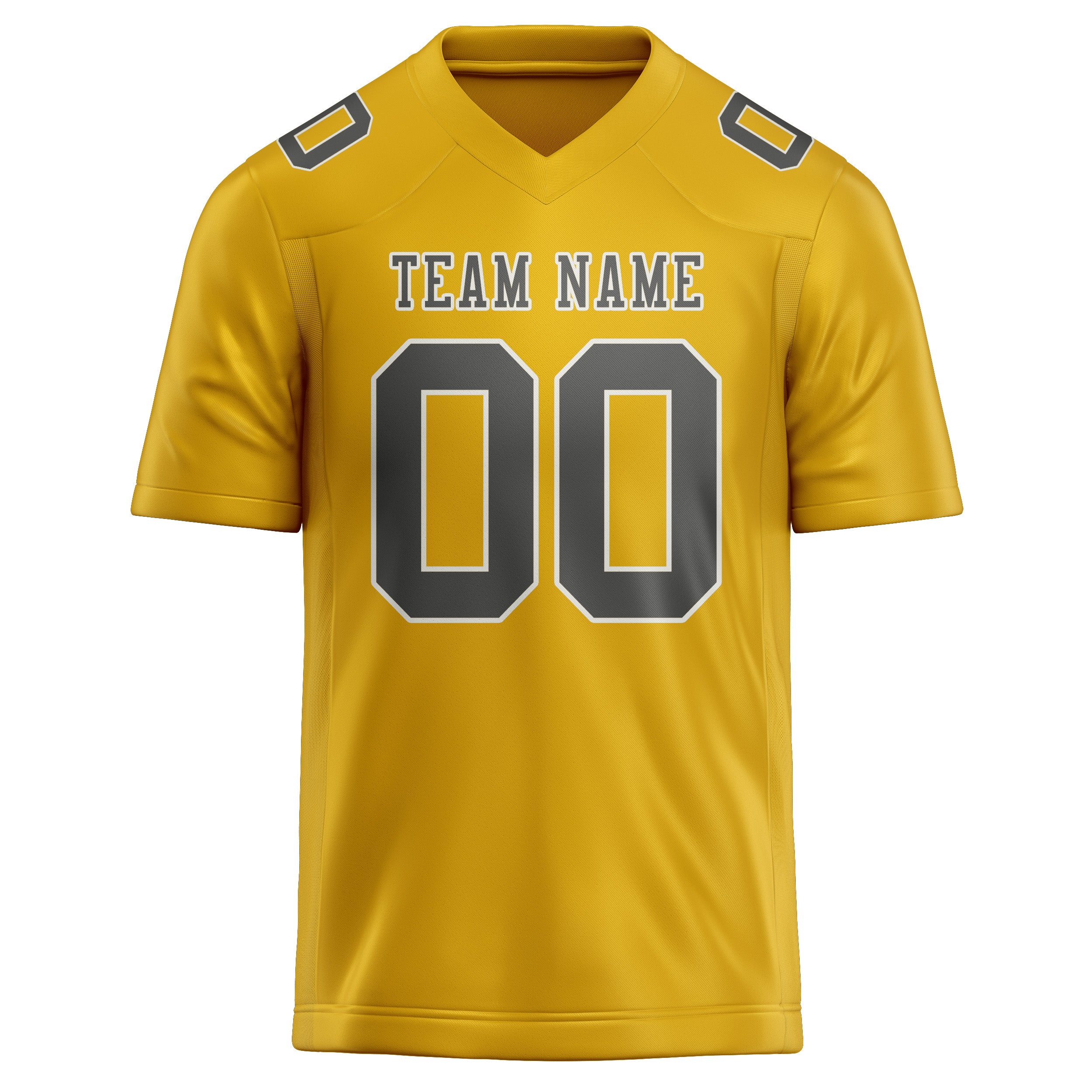 Custom Gold Dark Grey Football Jersey