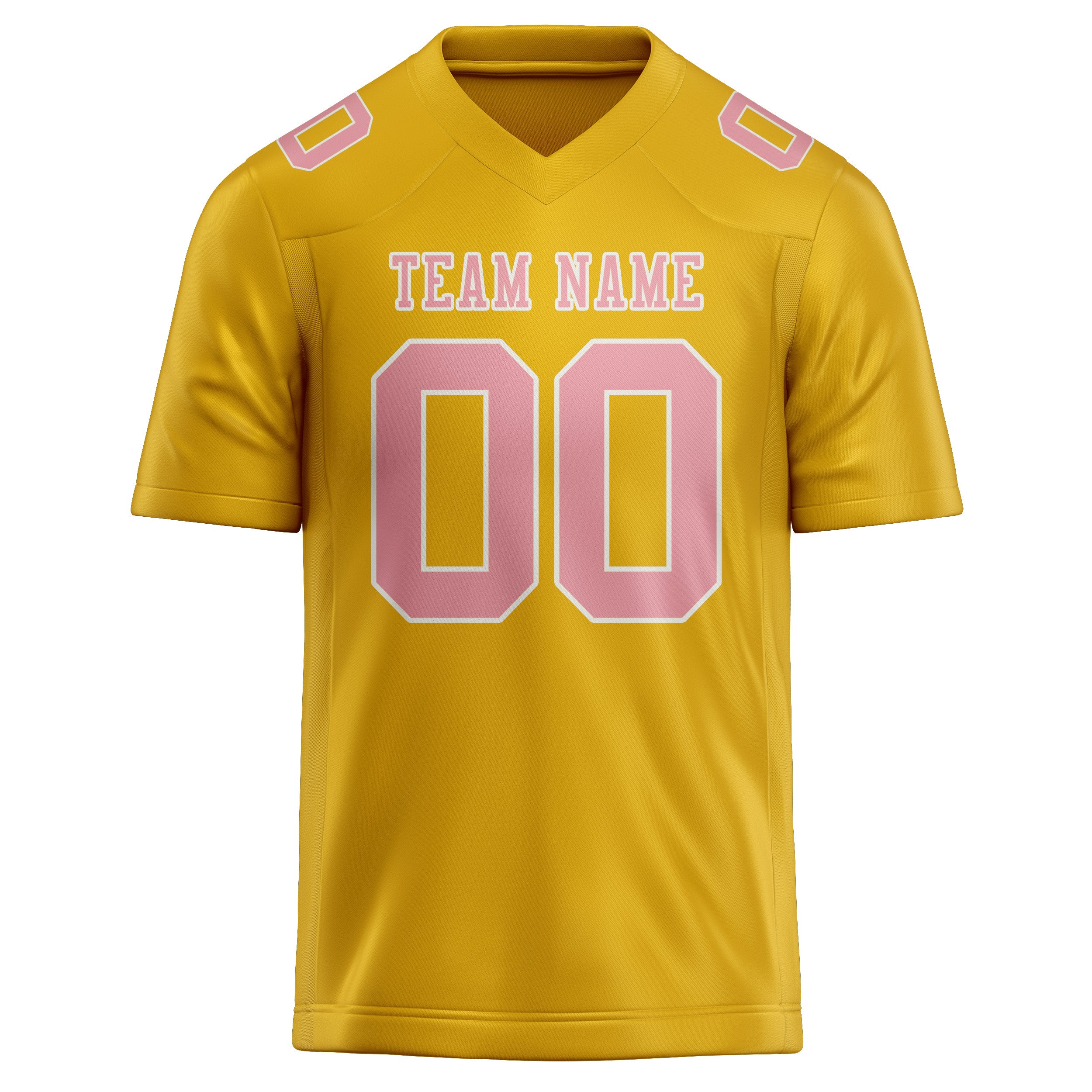 Custom Gold Light Pink Football Jersey