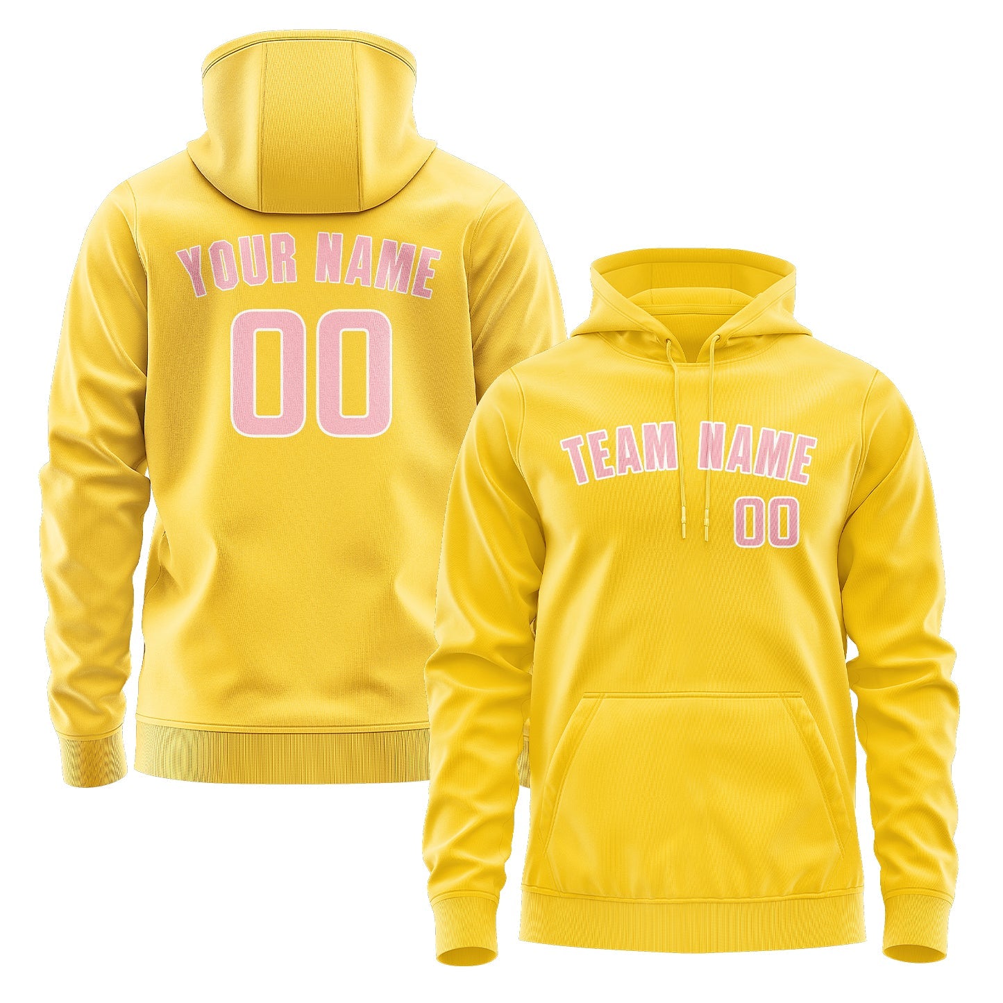 Custom Gold Light Pink Hoodie