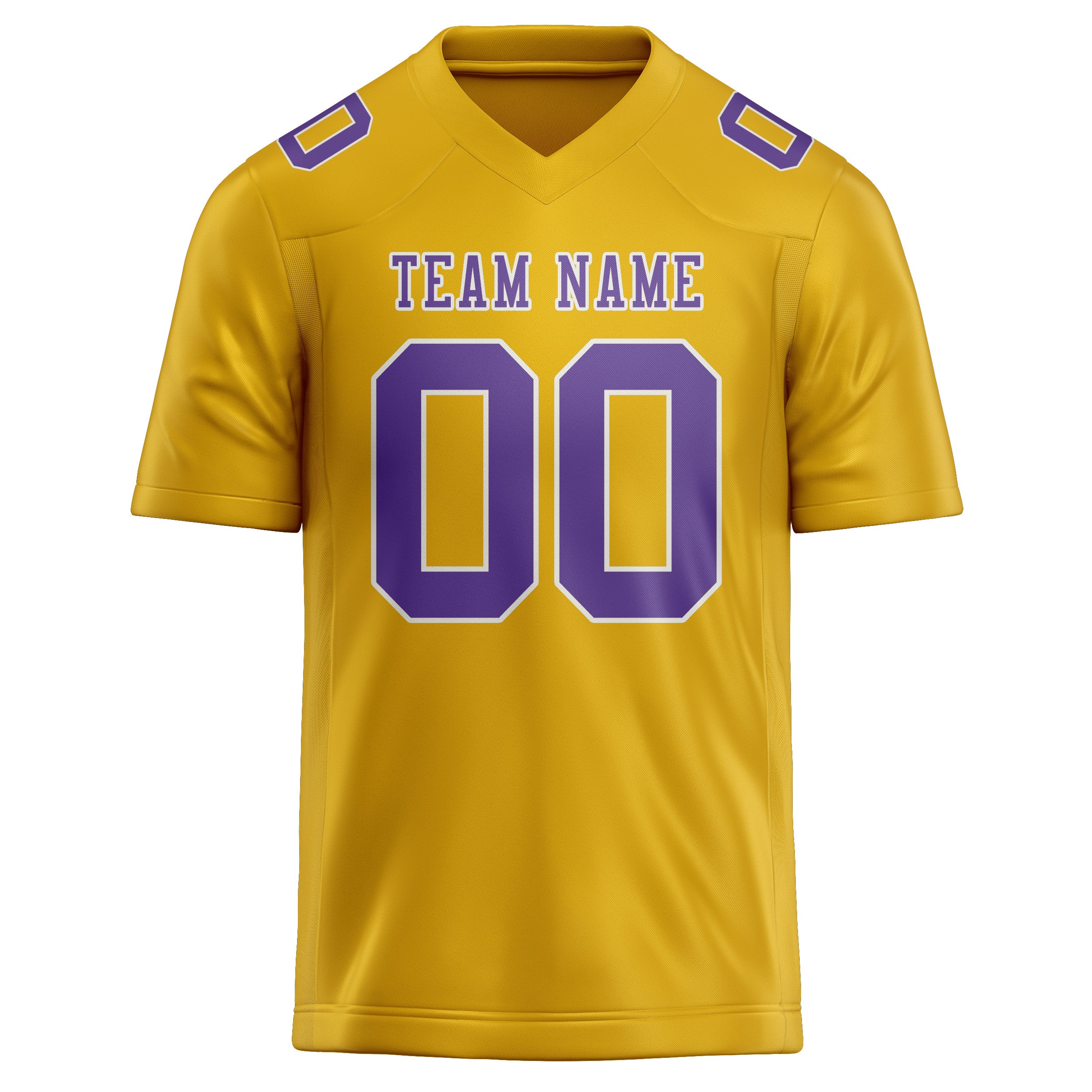 Custom Gold Light Purple Football Jersey