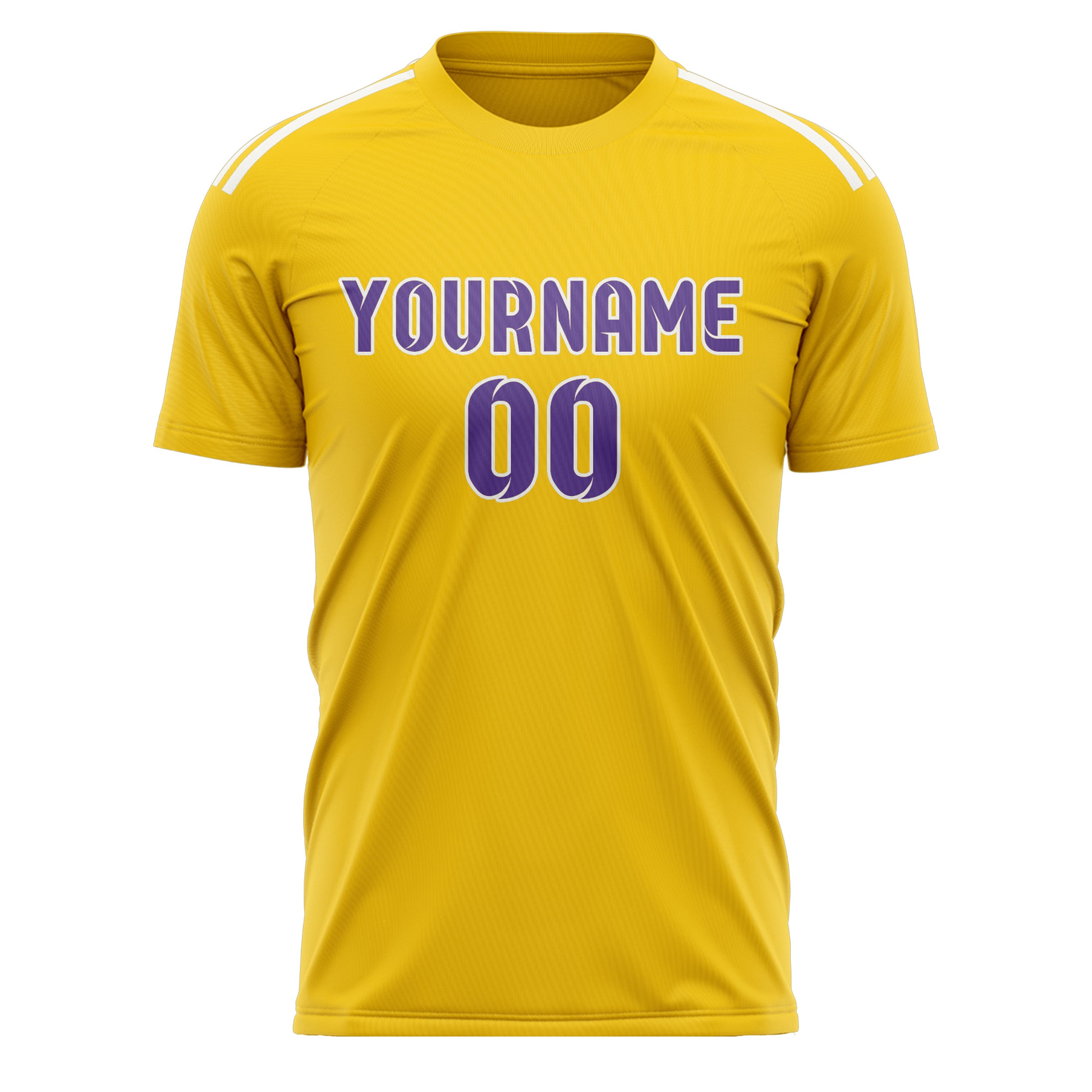 Custom Gold Light Purple Soccer Jersey
