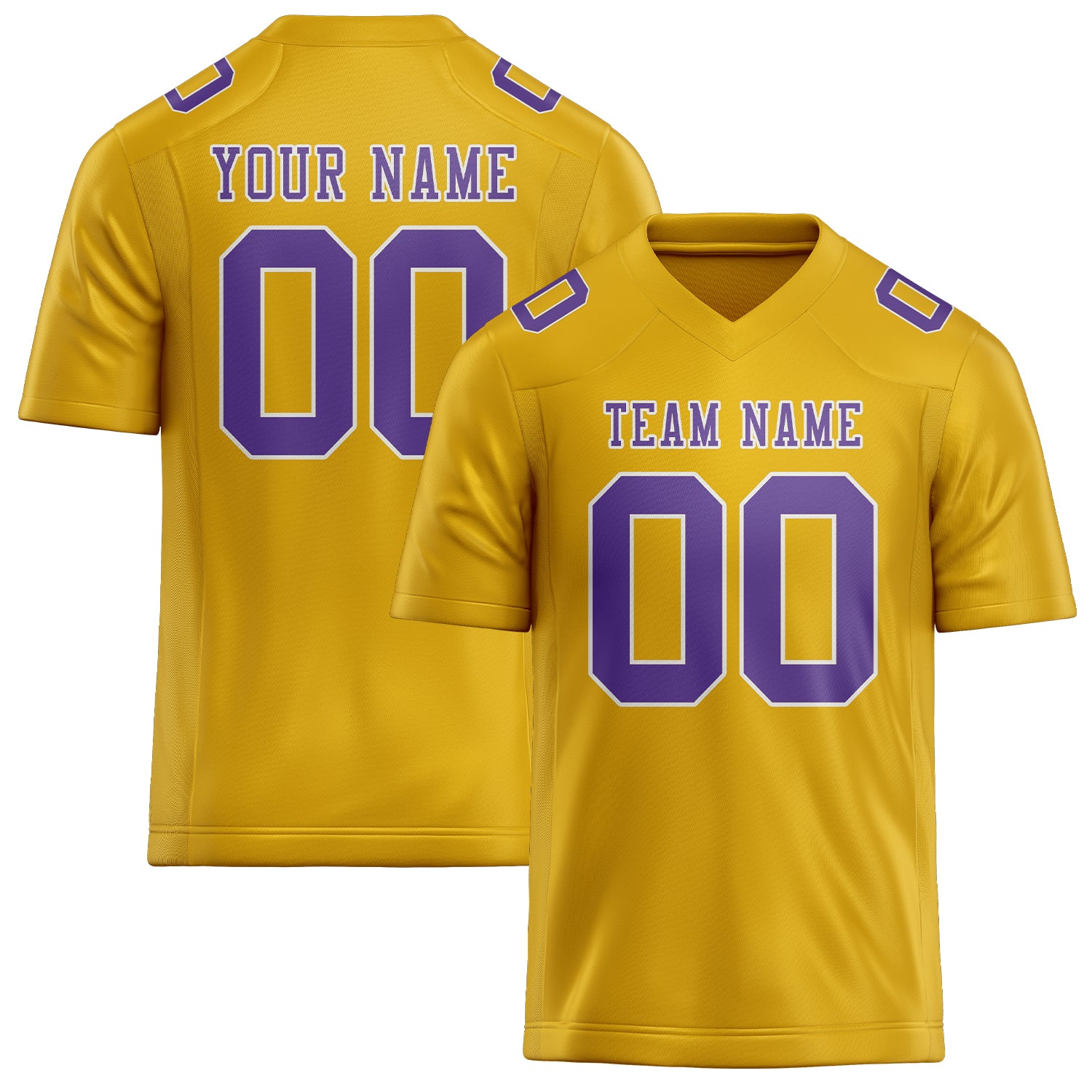 Custom Gold Light Purple Football Jersey