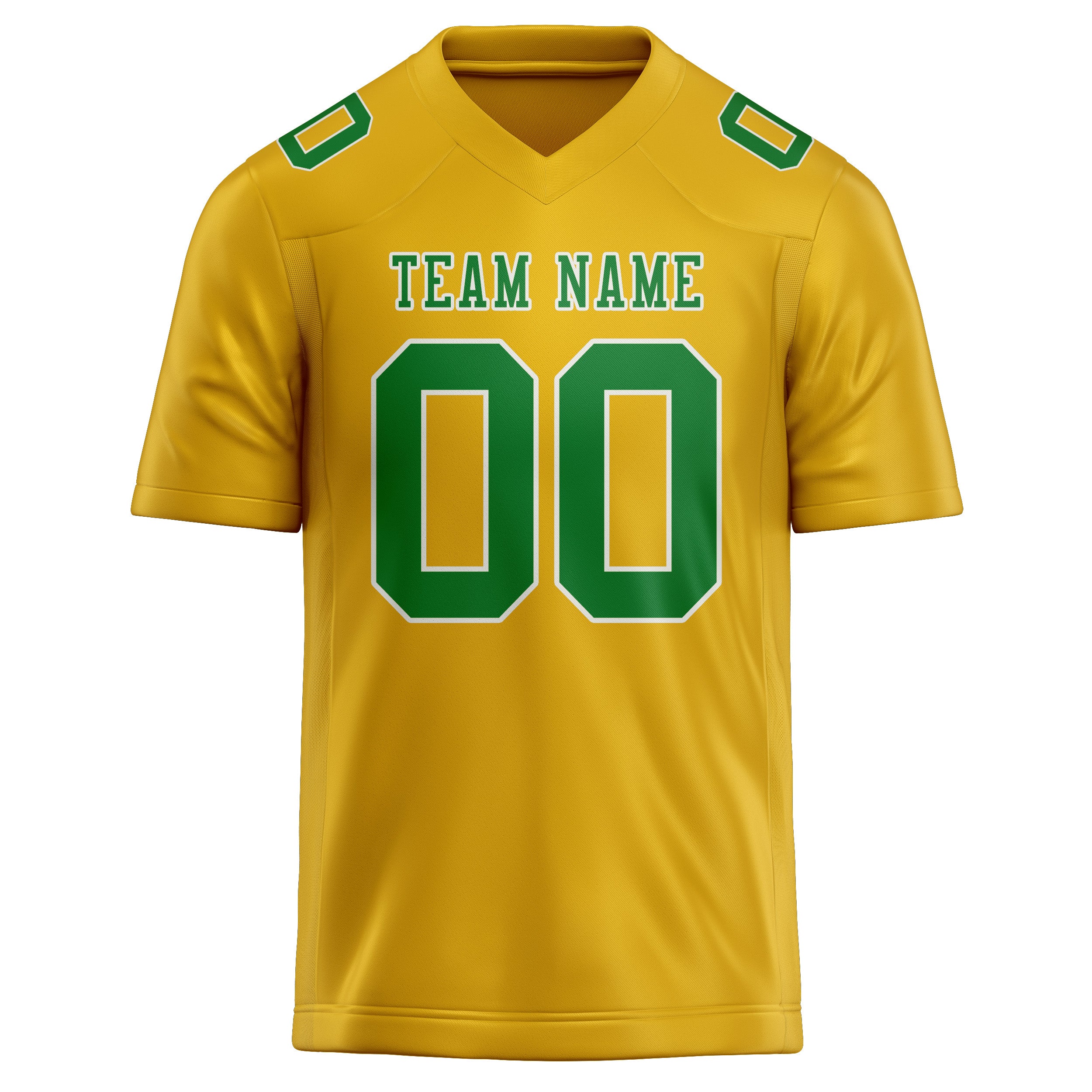 Custom Gold Emerald Green Football Jersey