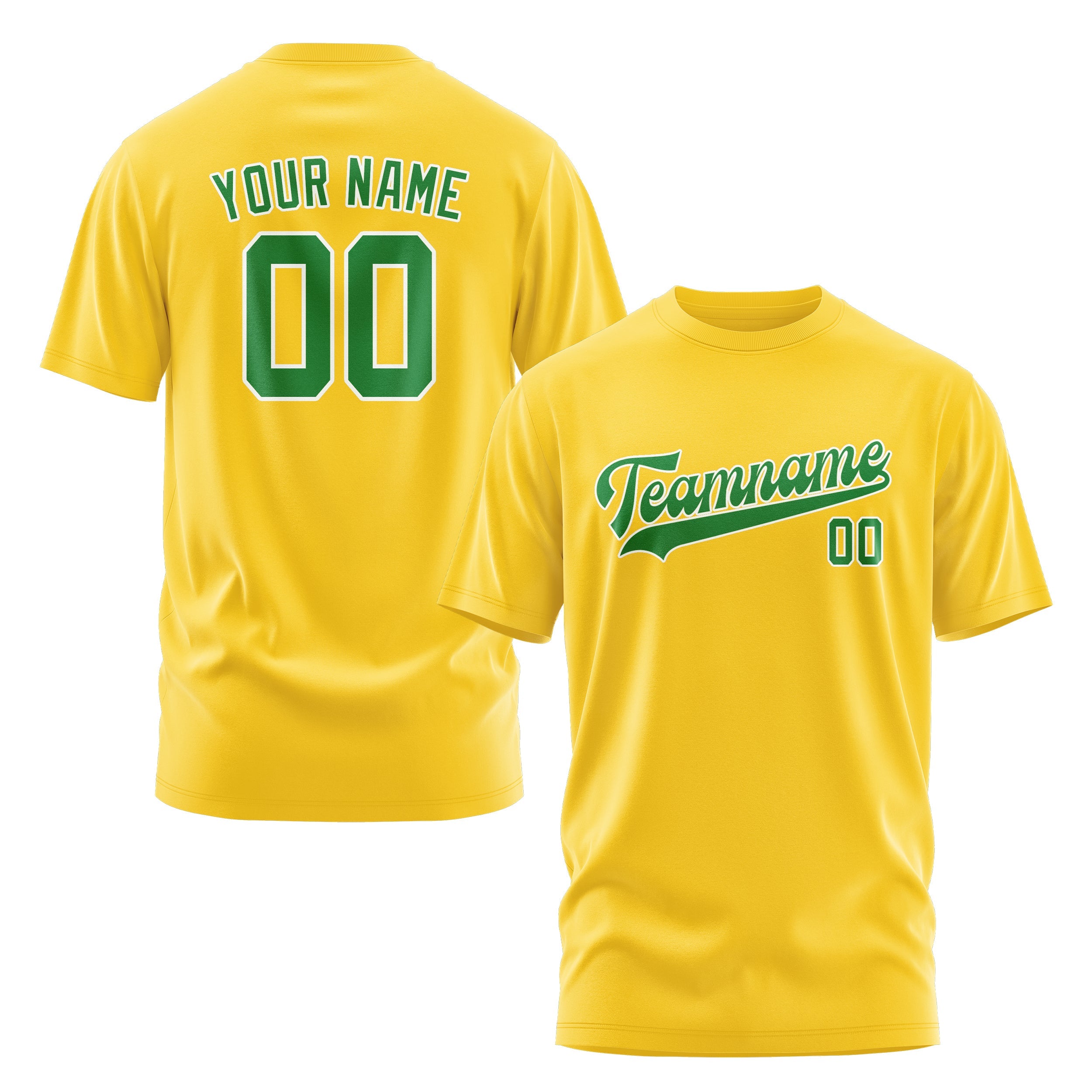 Custom Gold Emerald Green T-Shirt