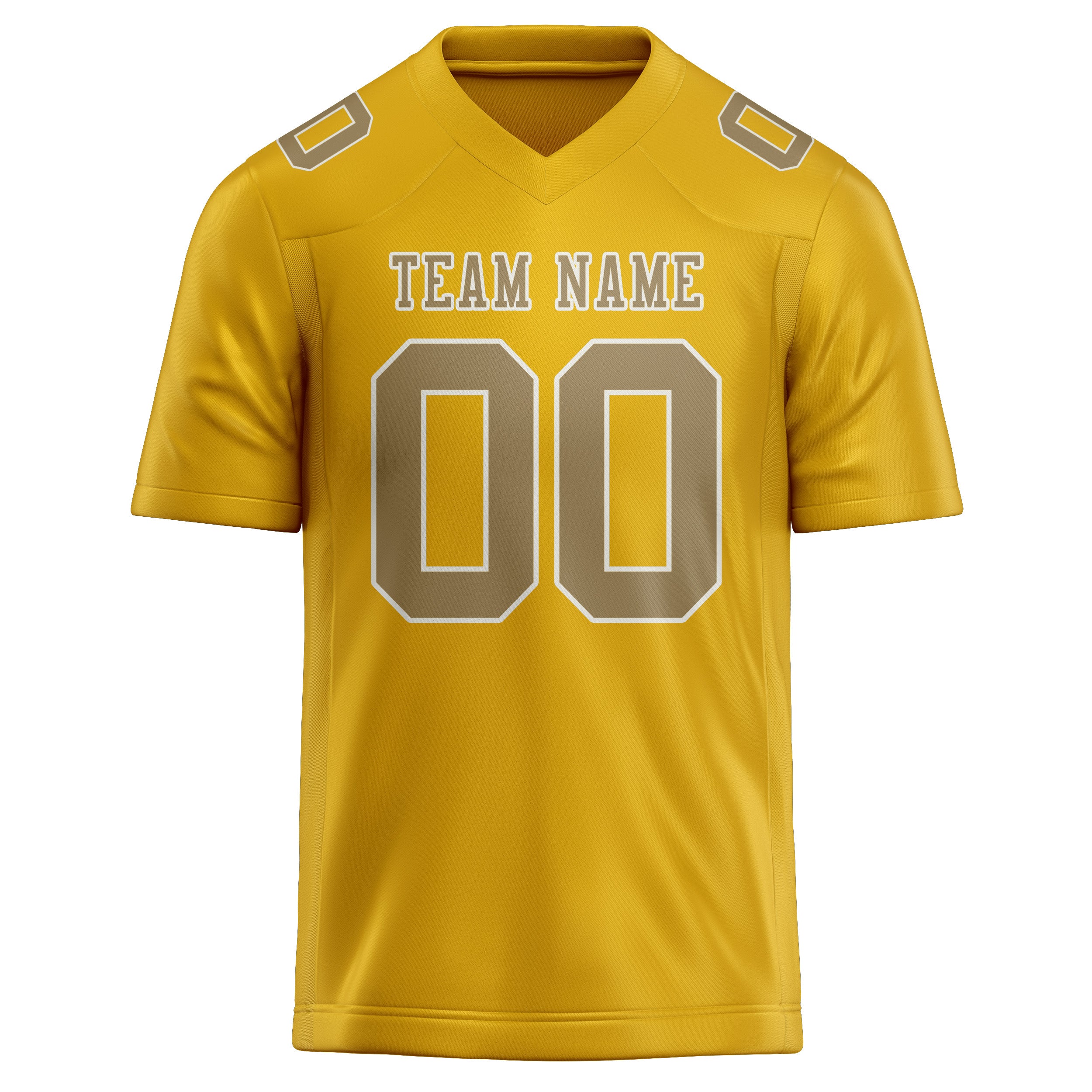 Custom Gold Light Khaki Football Jersey