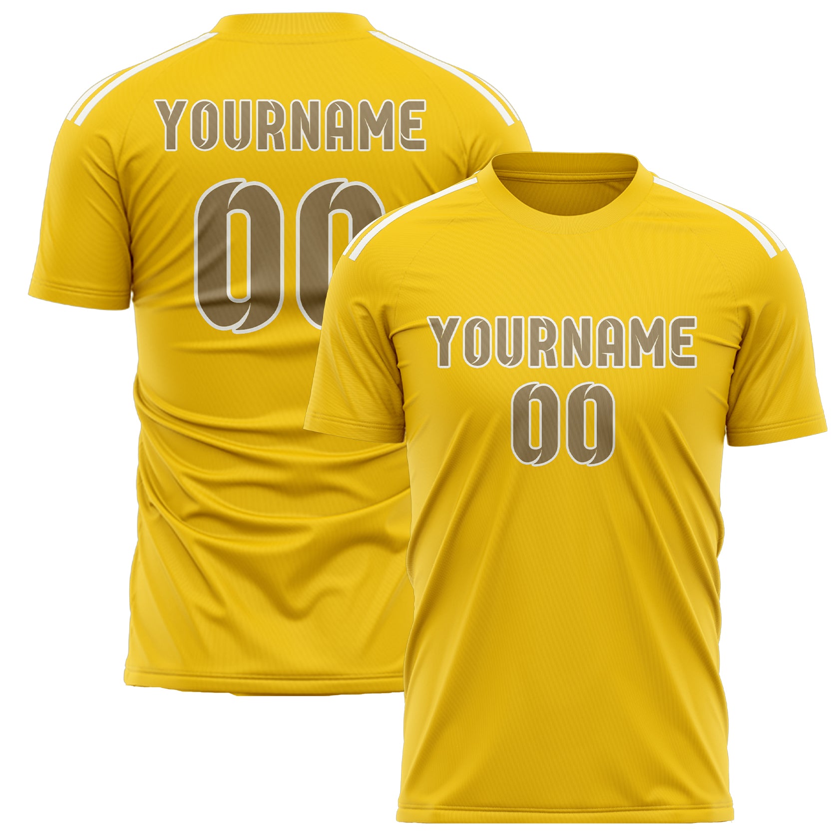 Custom Gold Light Khaki Soccer Jersey