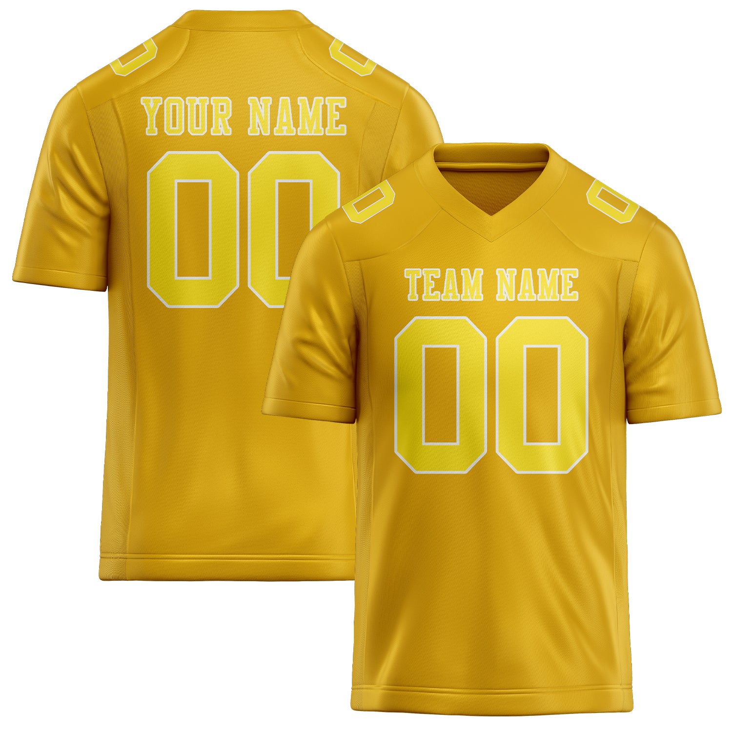 Custom Gold Light Yellow Football Jersey