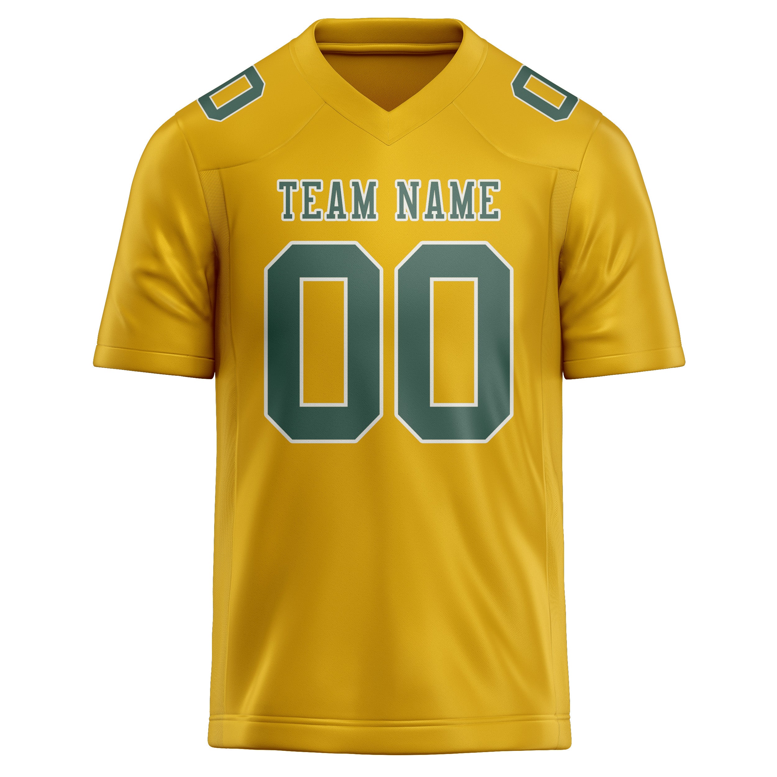 Custom Gold Blue Green Football Jersey