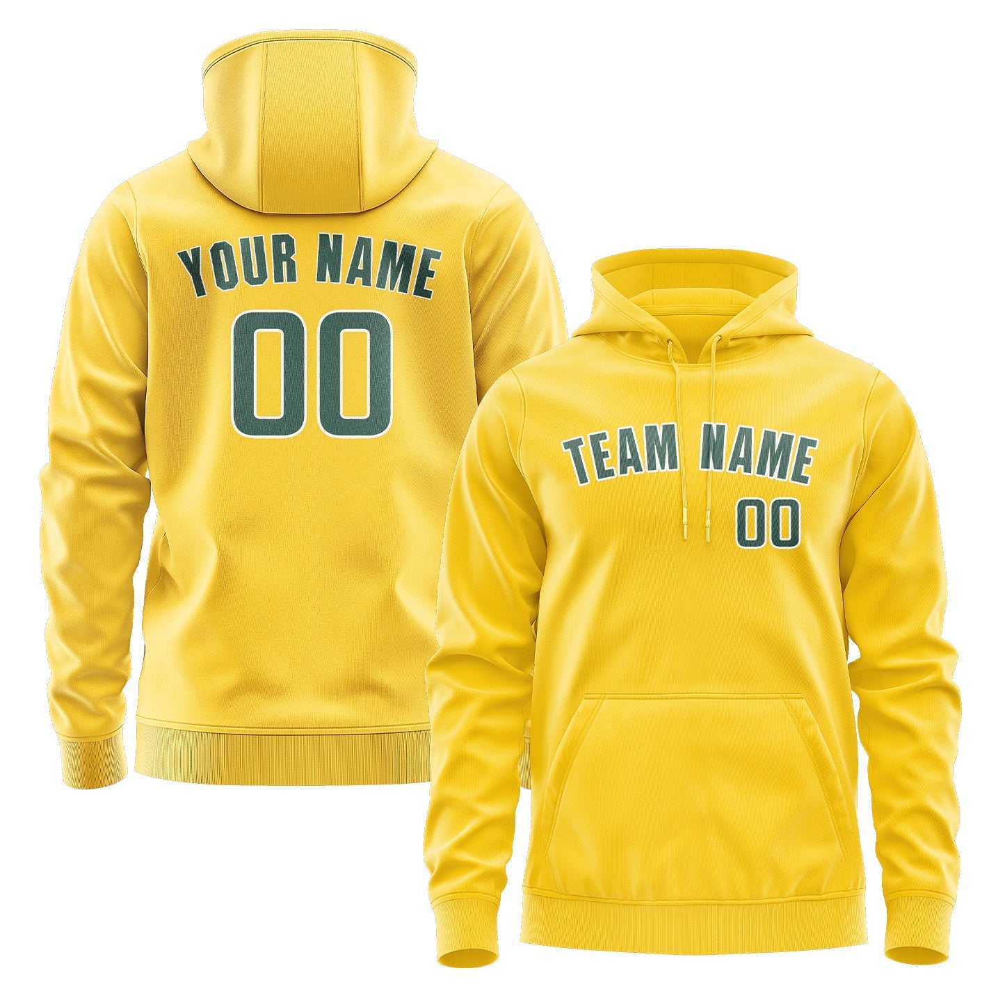 Custom Gold Blue Green Hoodie