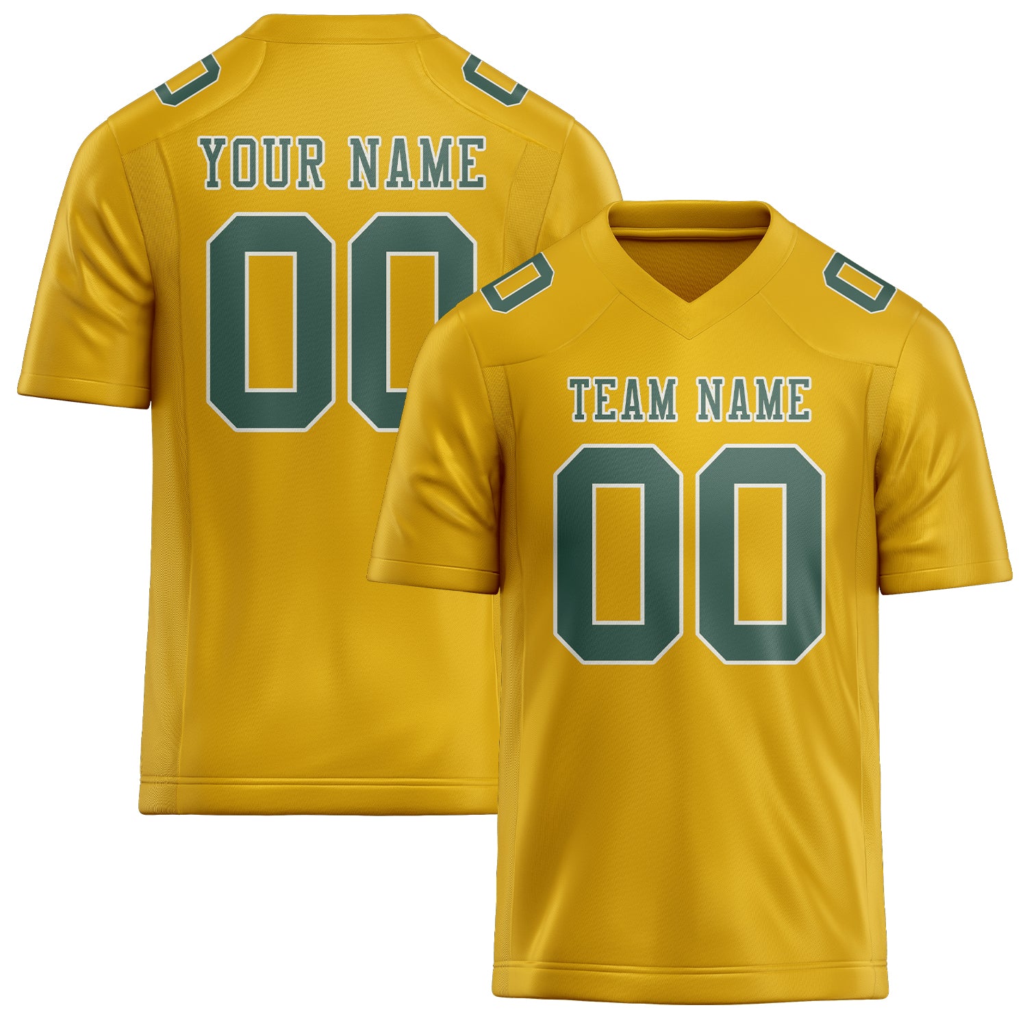 Custom Gold Blue Green Football Jersey
