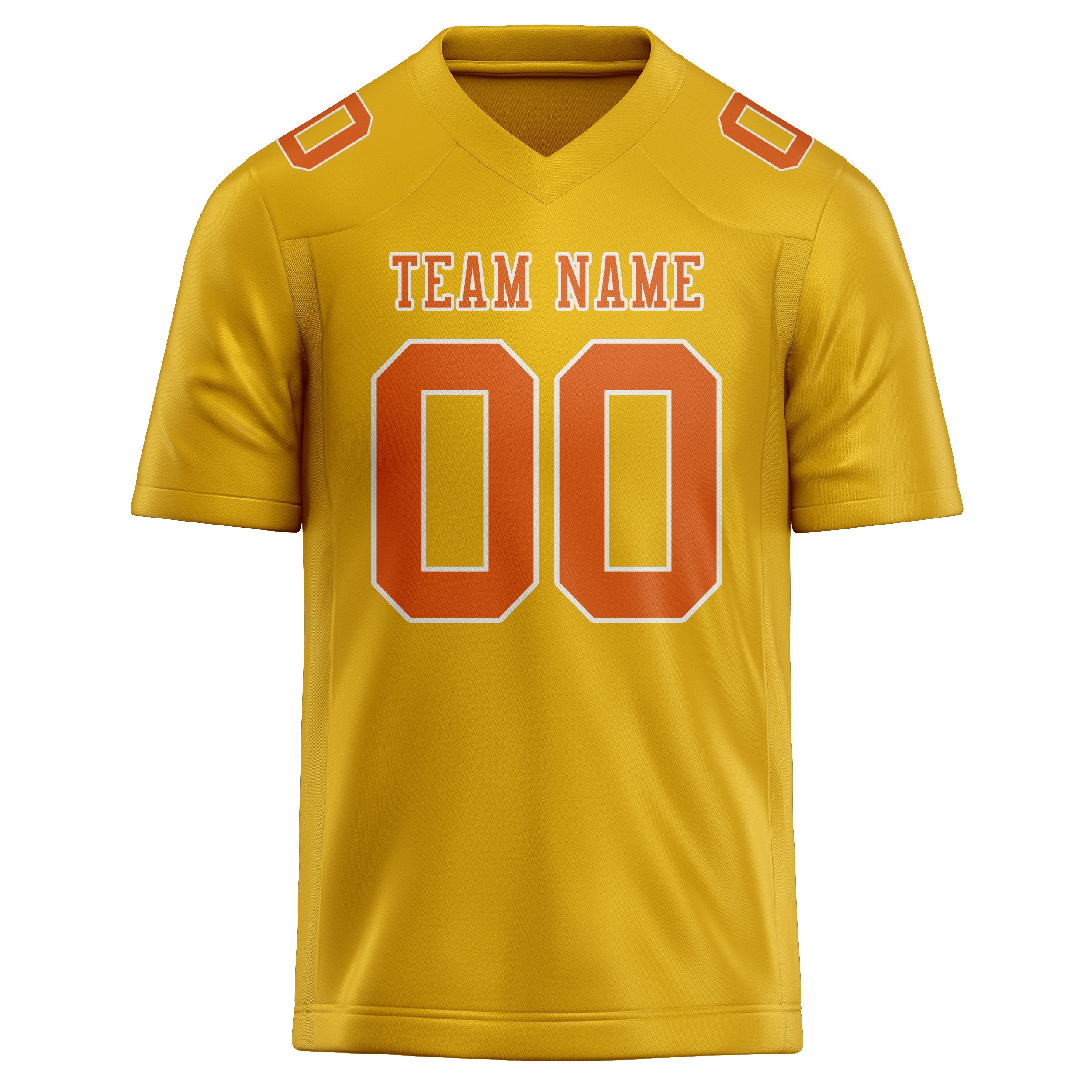 Custom Gold Orange Football Jersey