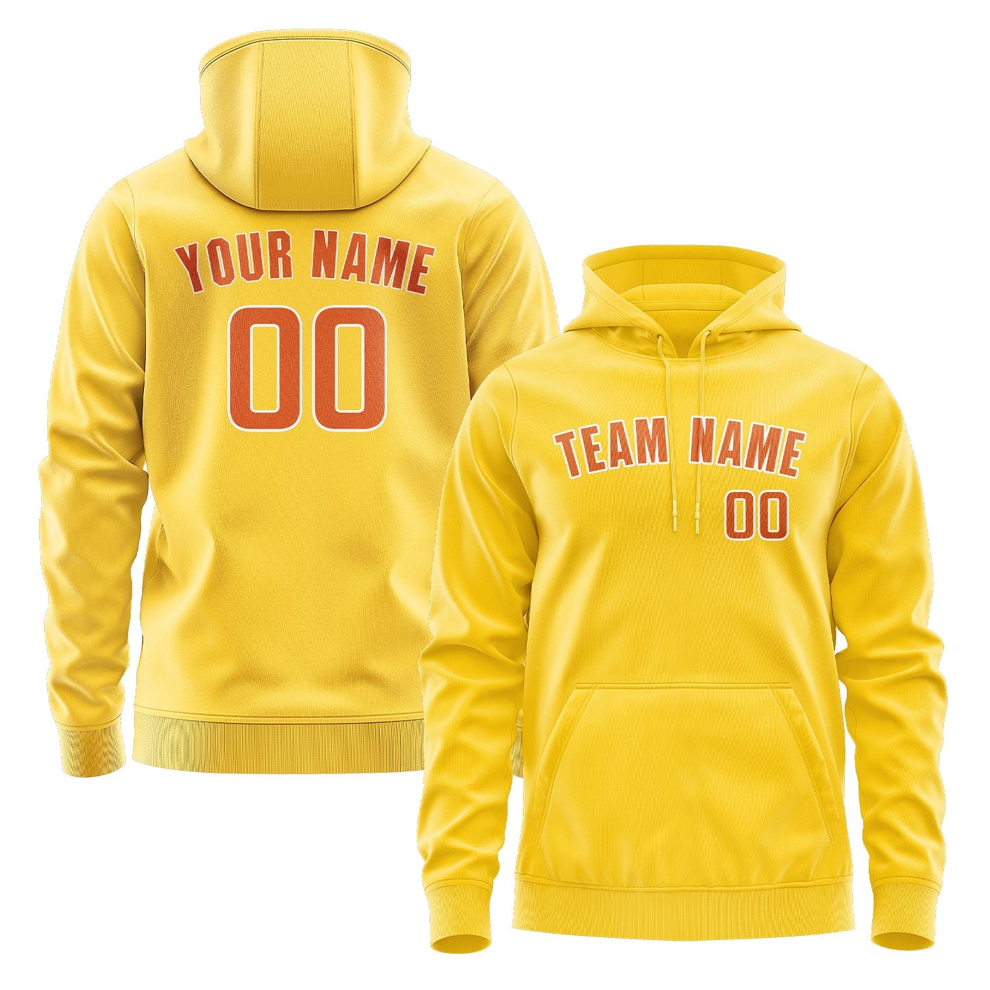 Custom Gold Orange Hoodie