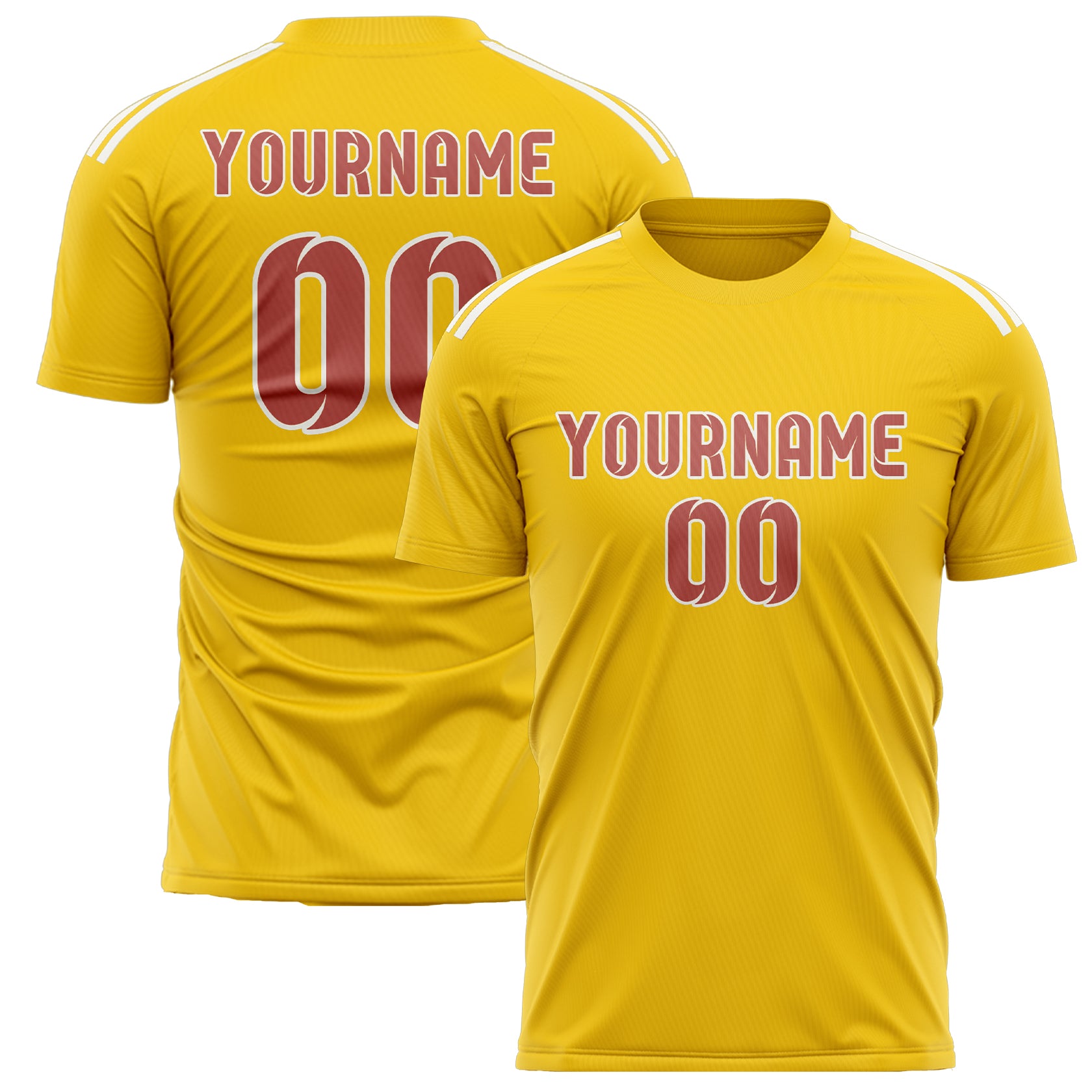 Custom Gold Copper Rose Soccer Jersey