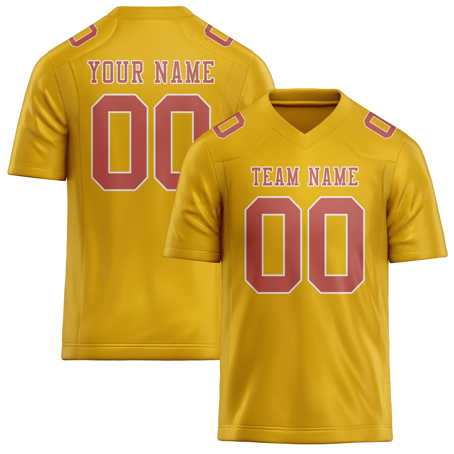 Custom Gold Copper Rose Football Jersey