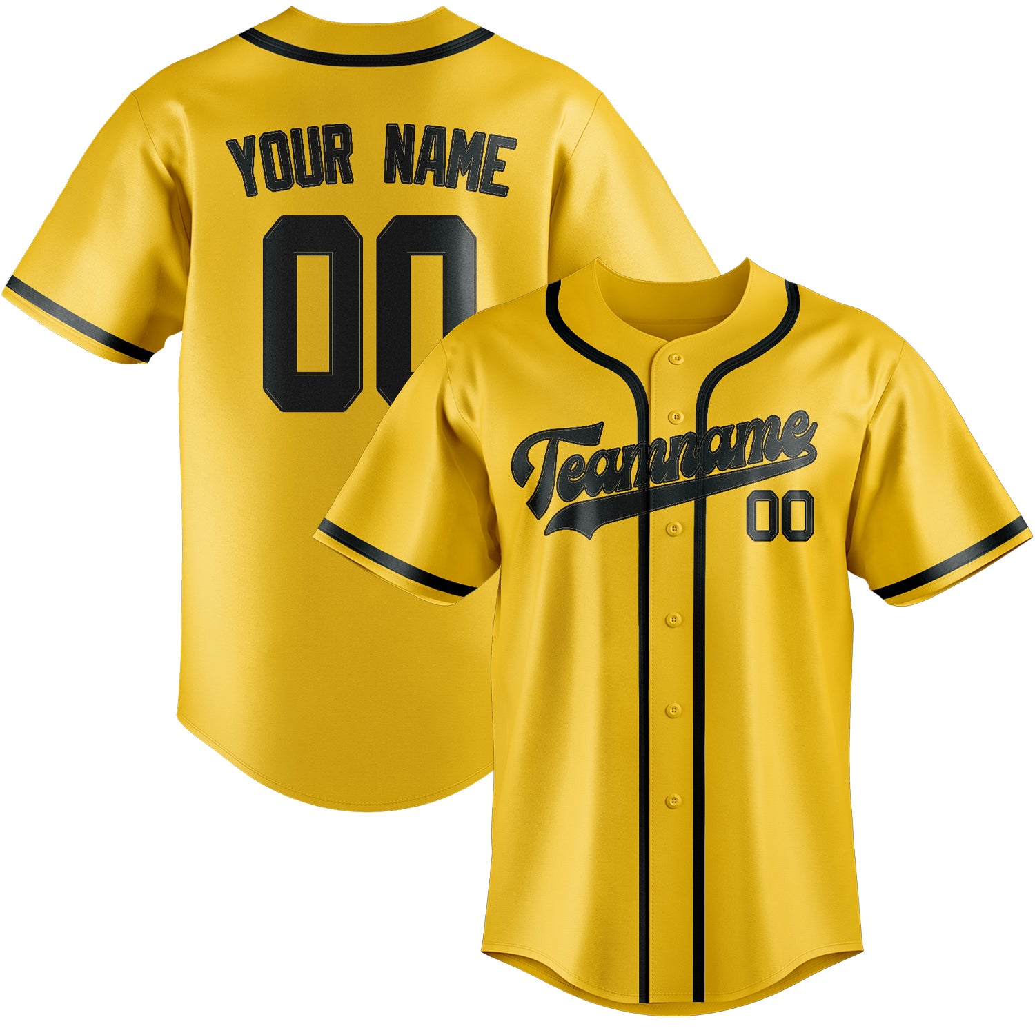 Custom Gold Dark Grey Baseball Jersey