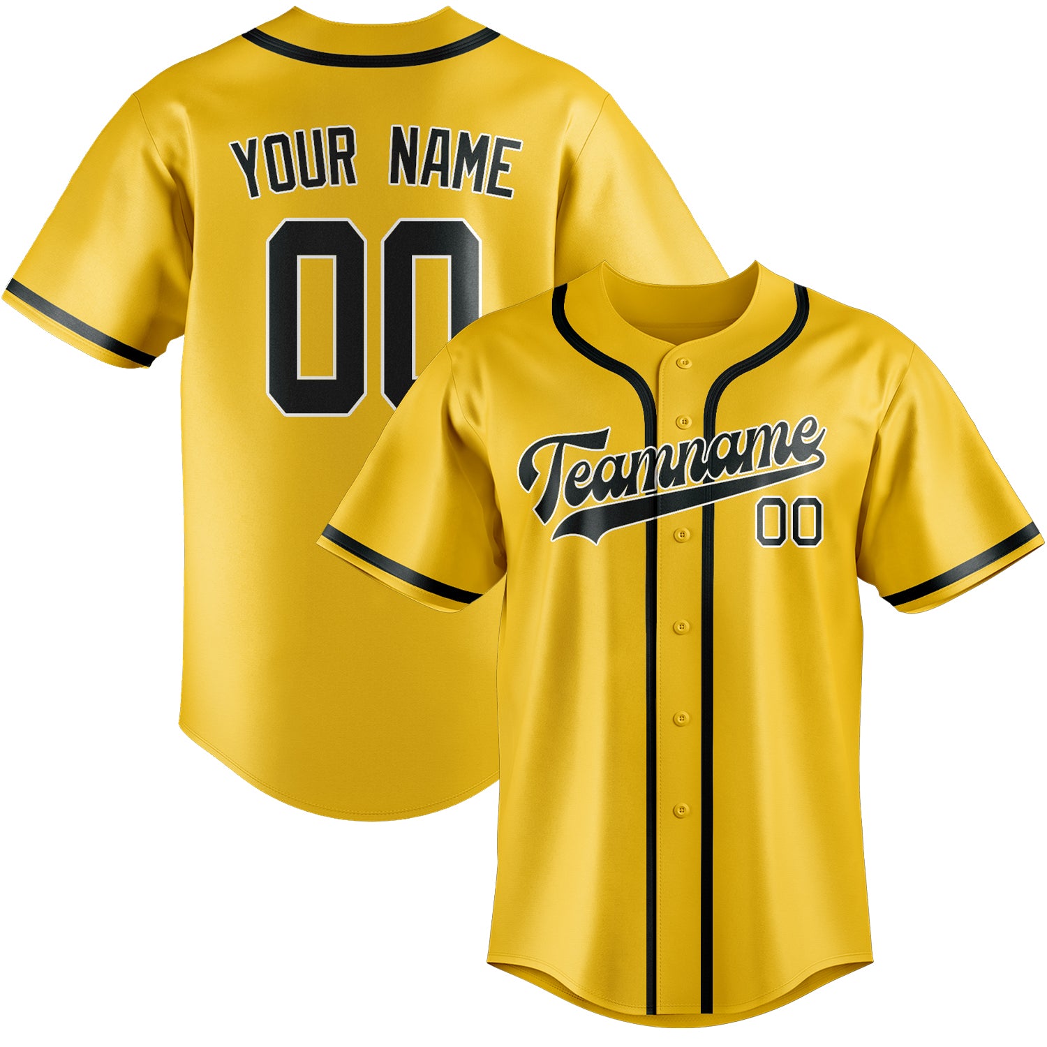 Custom Gold Dark Grey Baseball Jersey