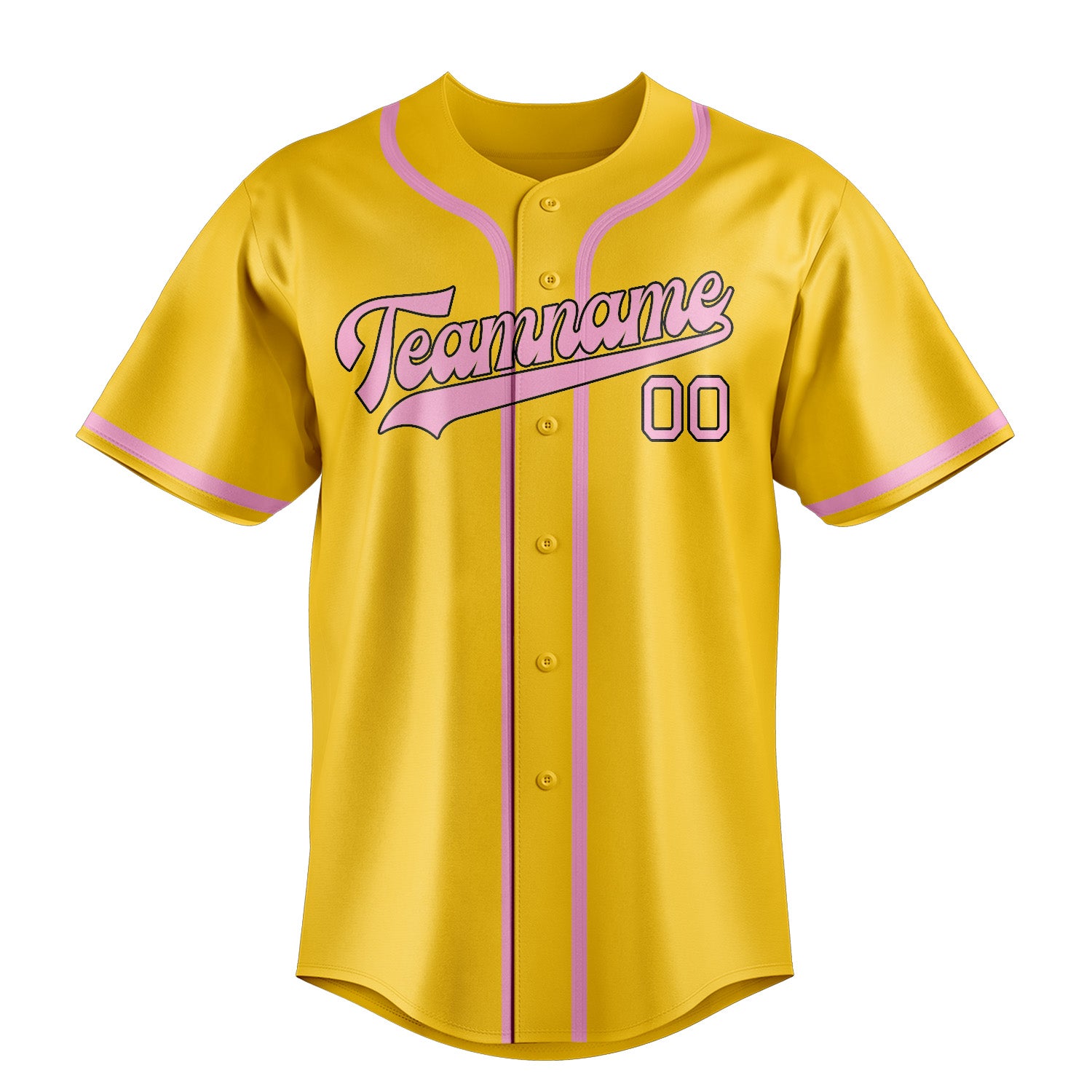 Custom Gold Light Pink Baseball Jersey