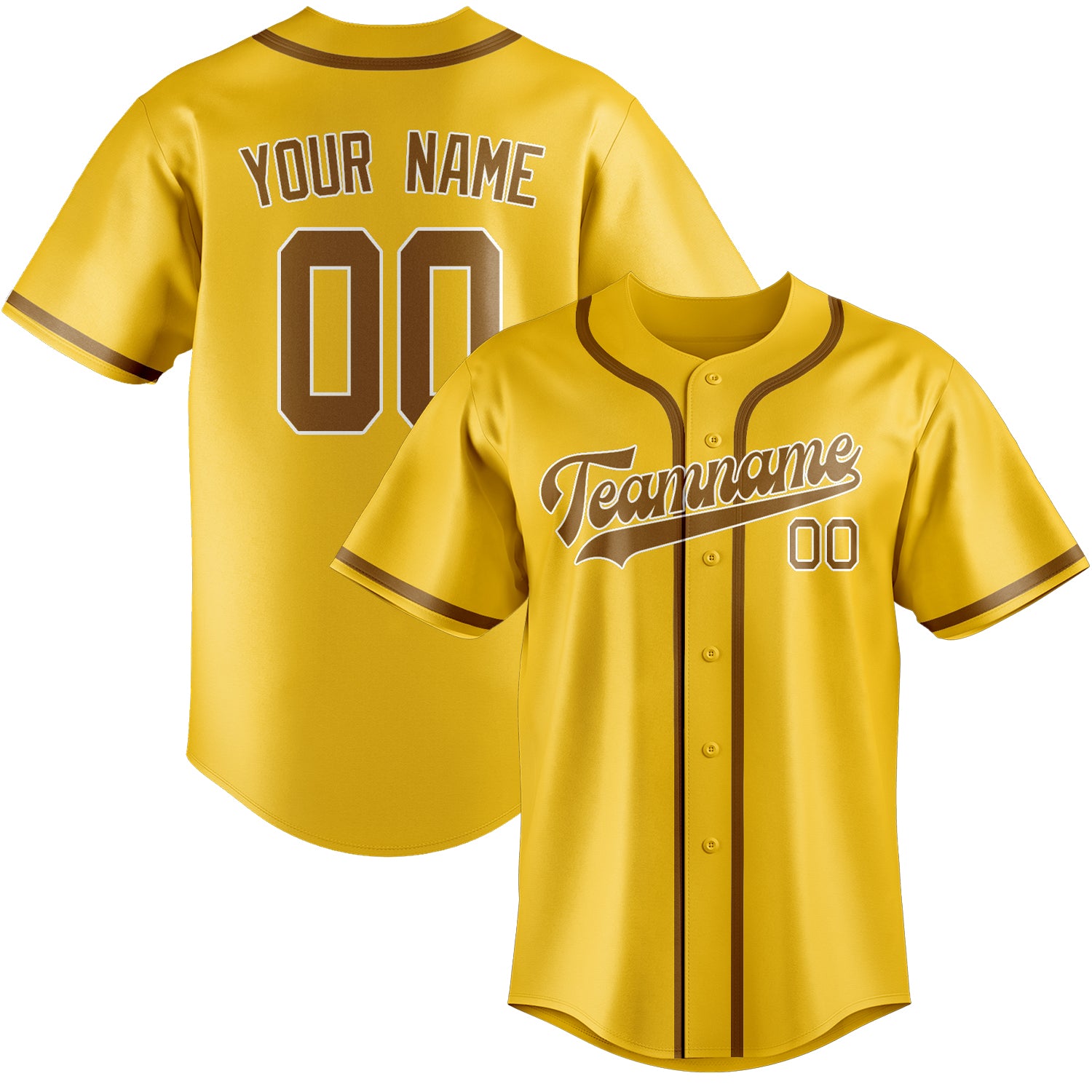 Custom Gold Khaki Baseball Jersey