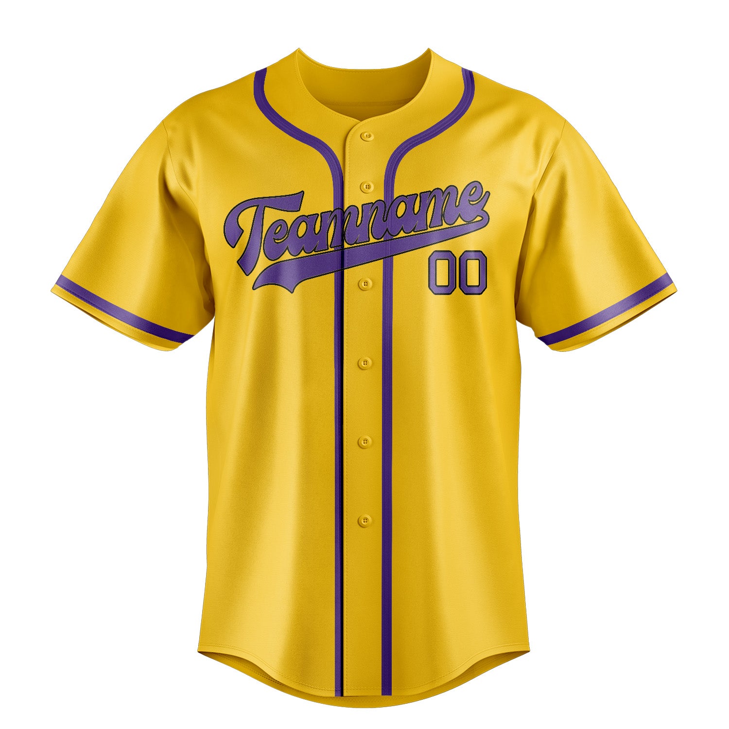 Custom Gold Light Purple Baseball Jersey