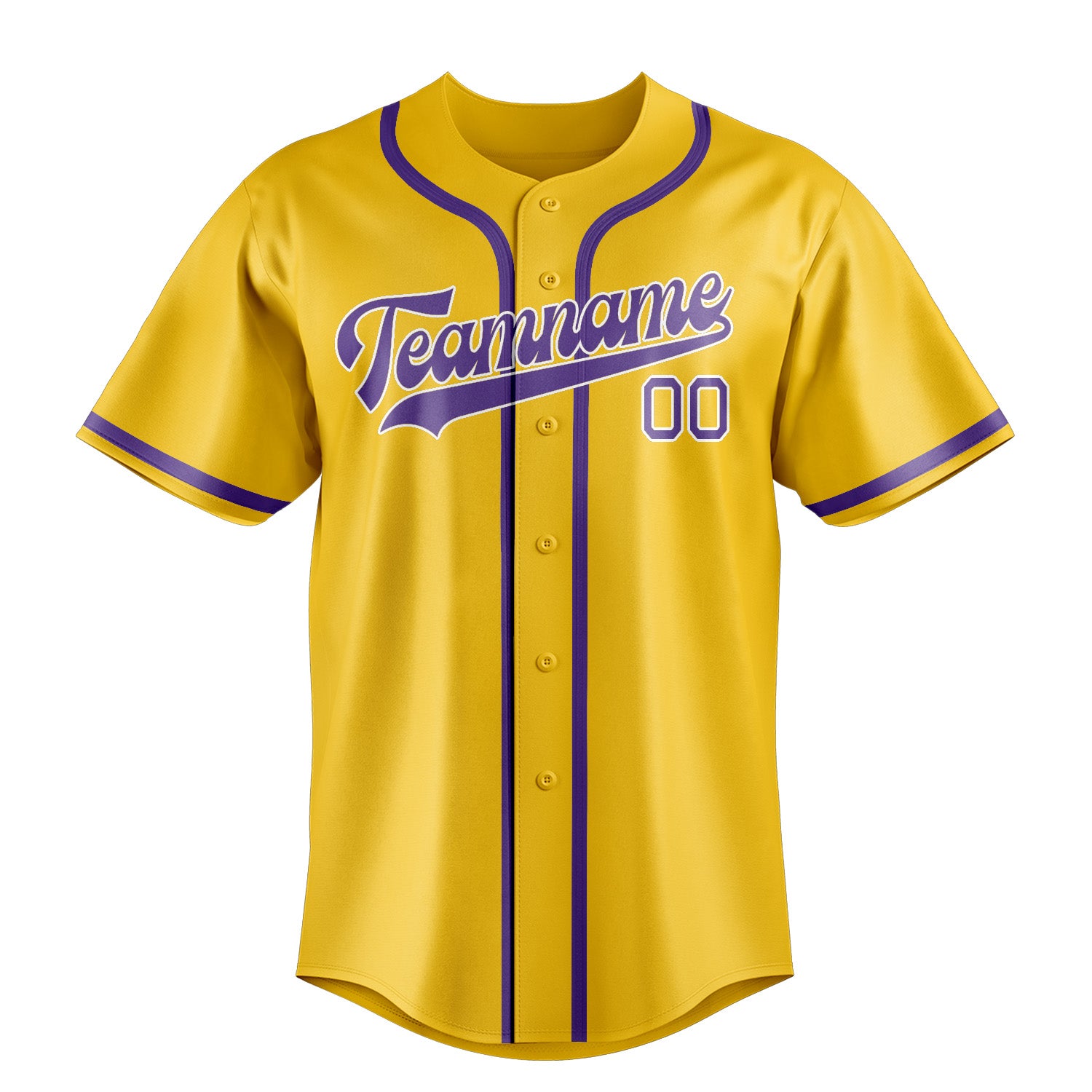 Custom Gold Light Purple Baseball Jersey
