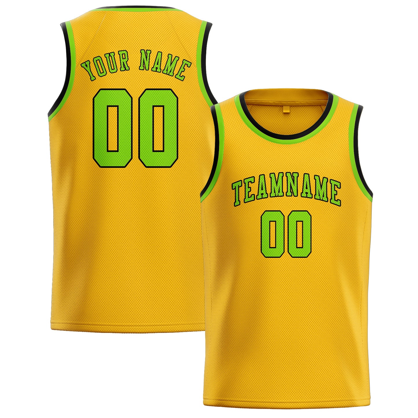 Custom Gold Emerald Green Basketball Jersey