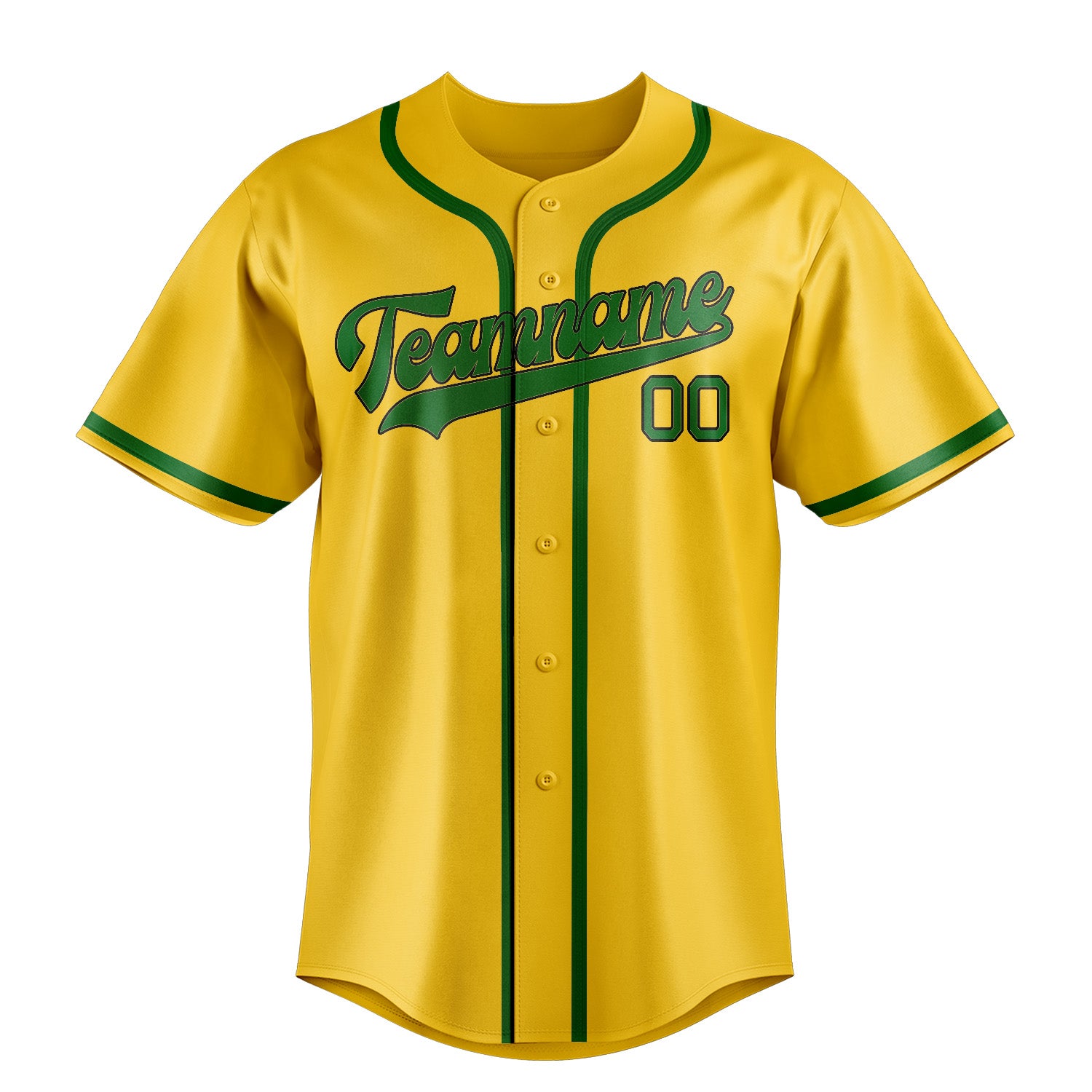 Custom Gold Emerald Green Baseball Jersey