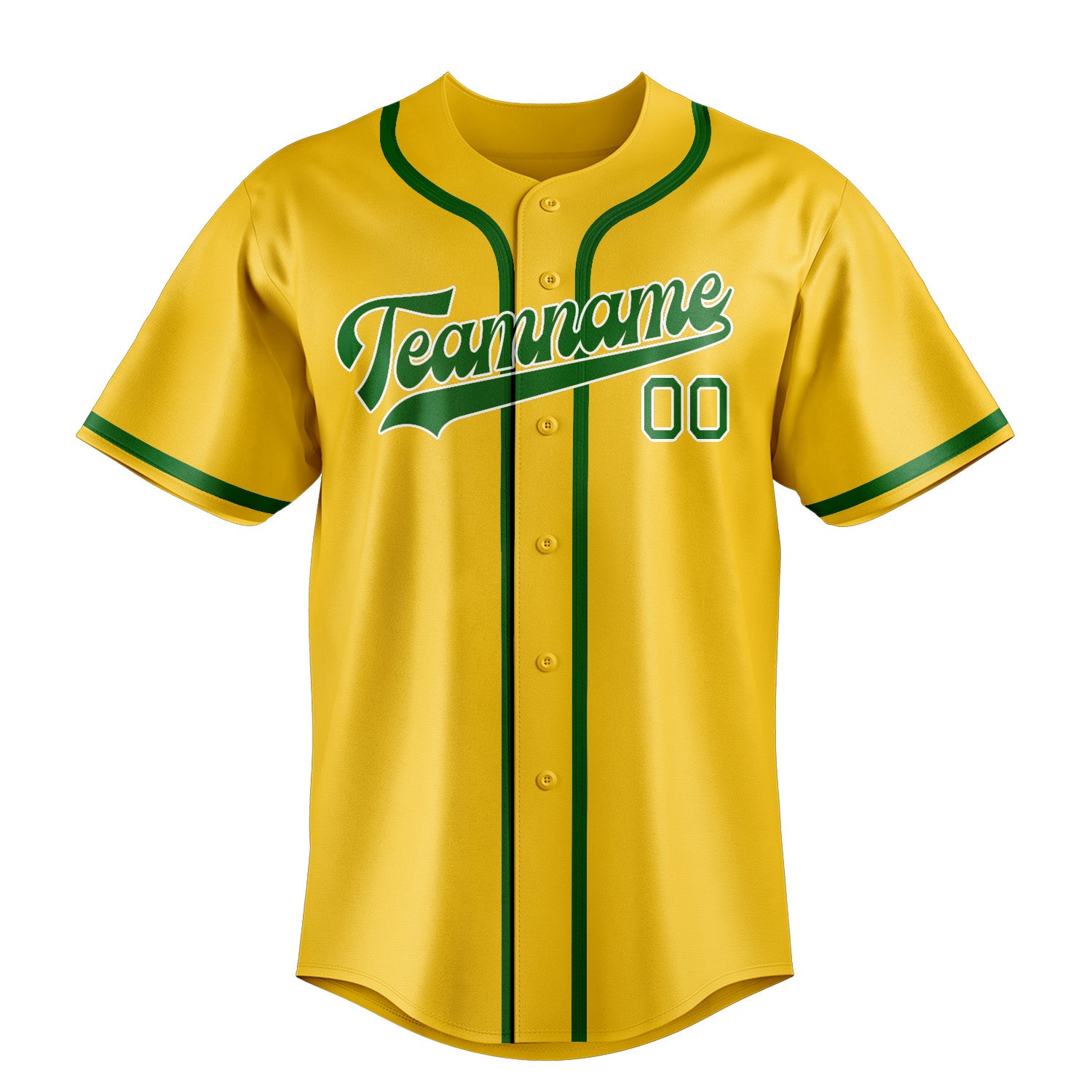 Custom Gold Emerald Green Baseball Jersey