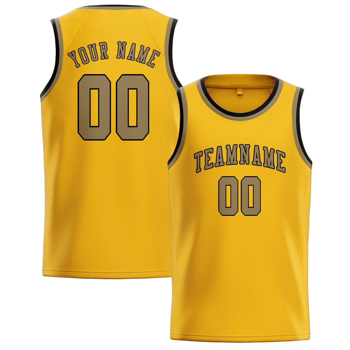 Custom Gold Light Khaki Basketball Jersey