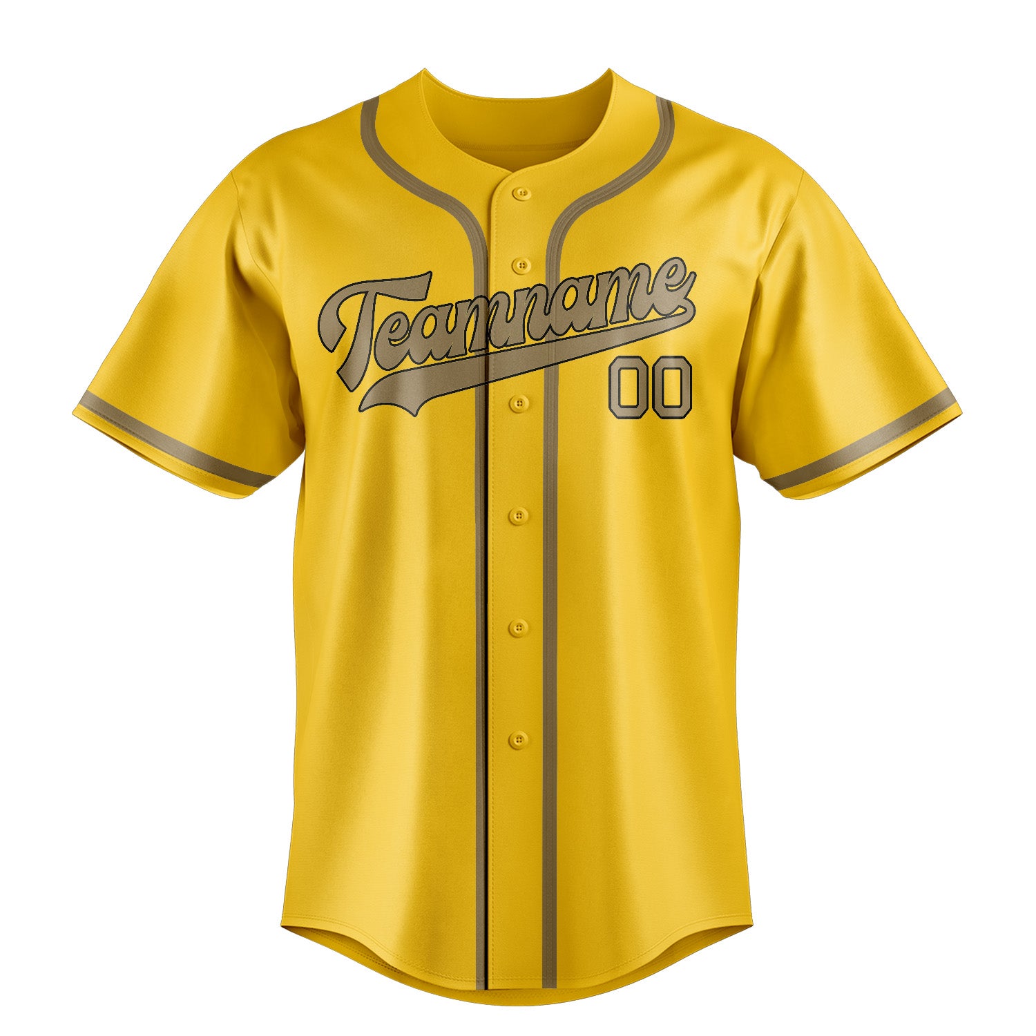Custom Gold Light Khaki Baseball Jersey