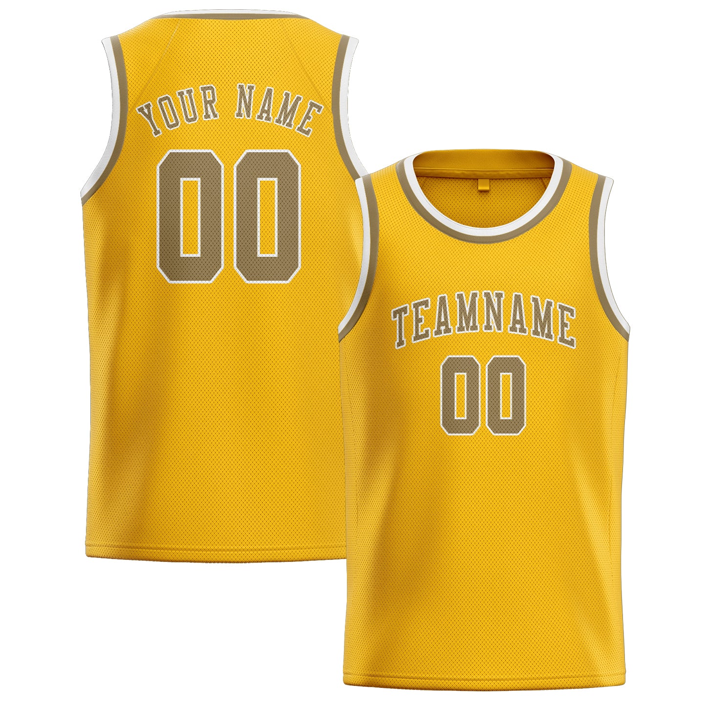 Custom Gold Light Khaki Basketball Jersey