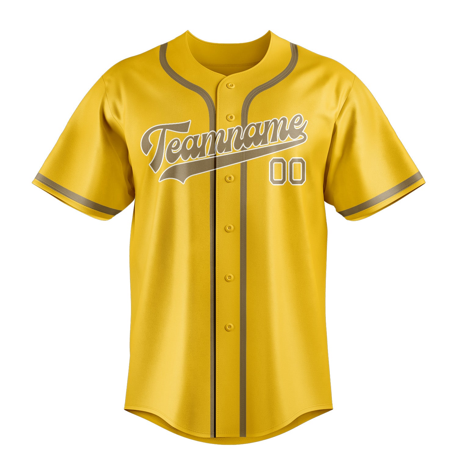 Custom Gold Light Khaki Baseball Jersey