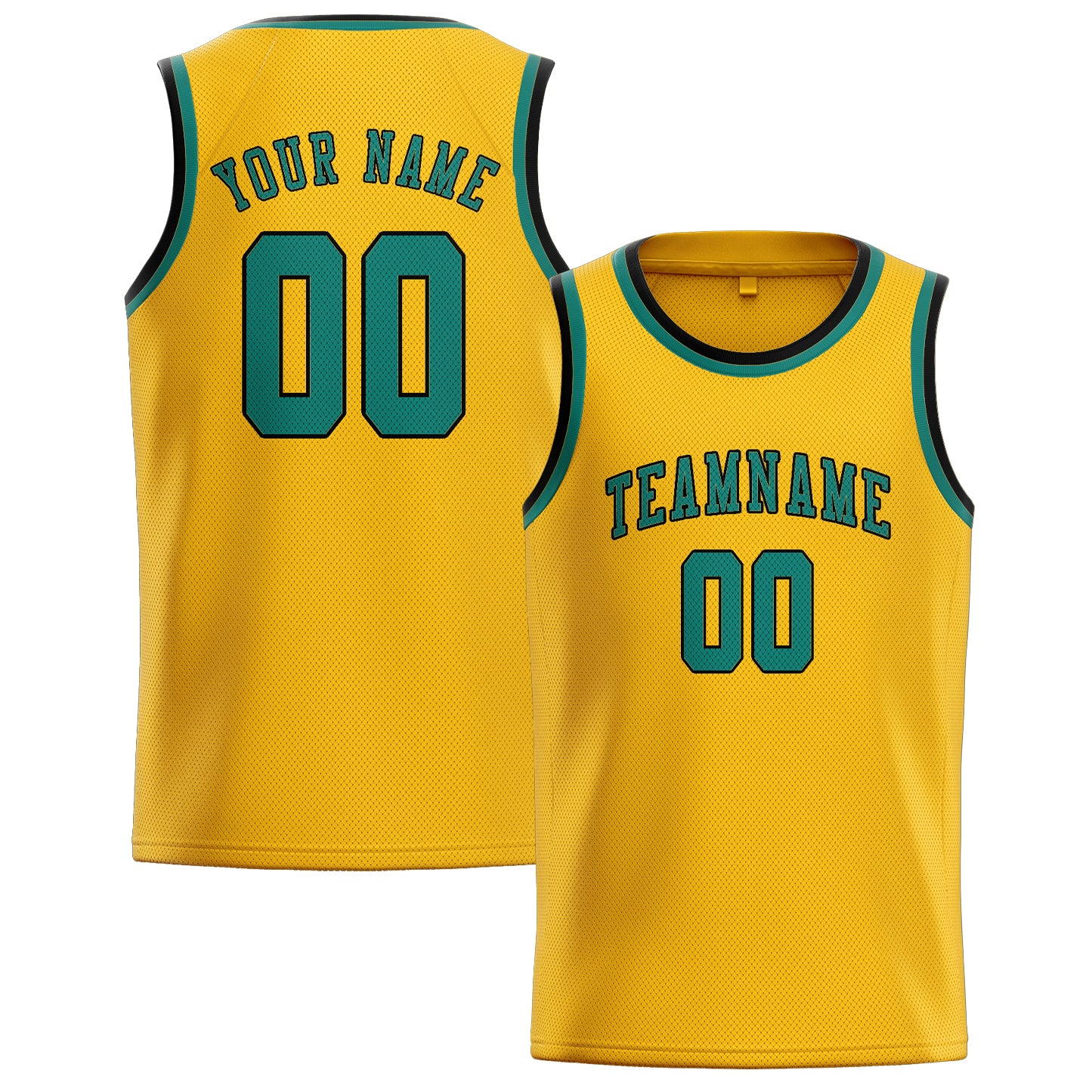 Custom Gold Blue Green Basketball Jersey