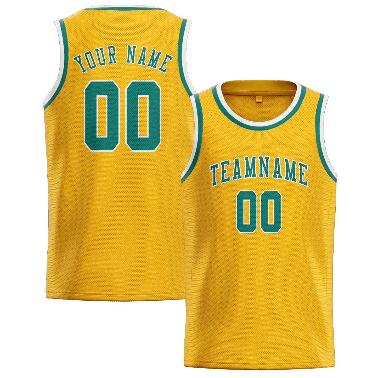 Custom Gold Blue Green Basketball Jersey