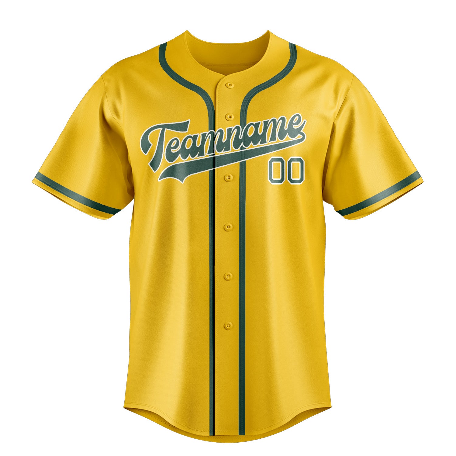 Custom Gold Blue Green Baseball Jersey
