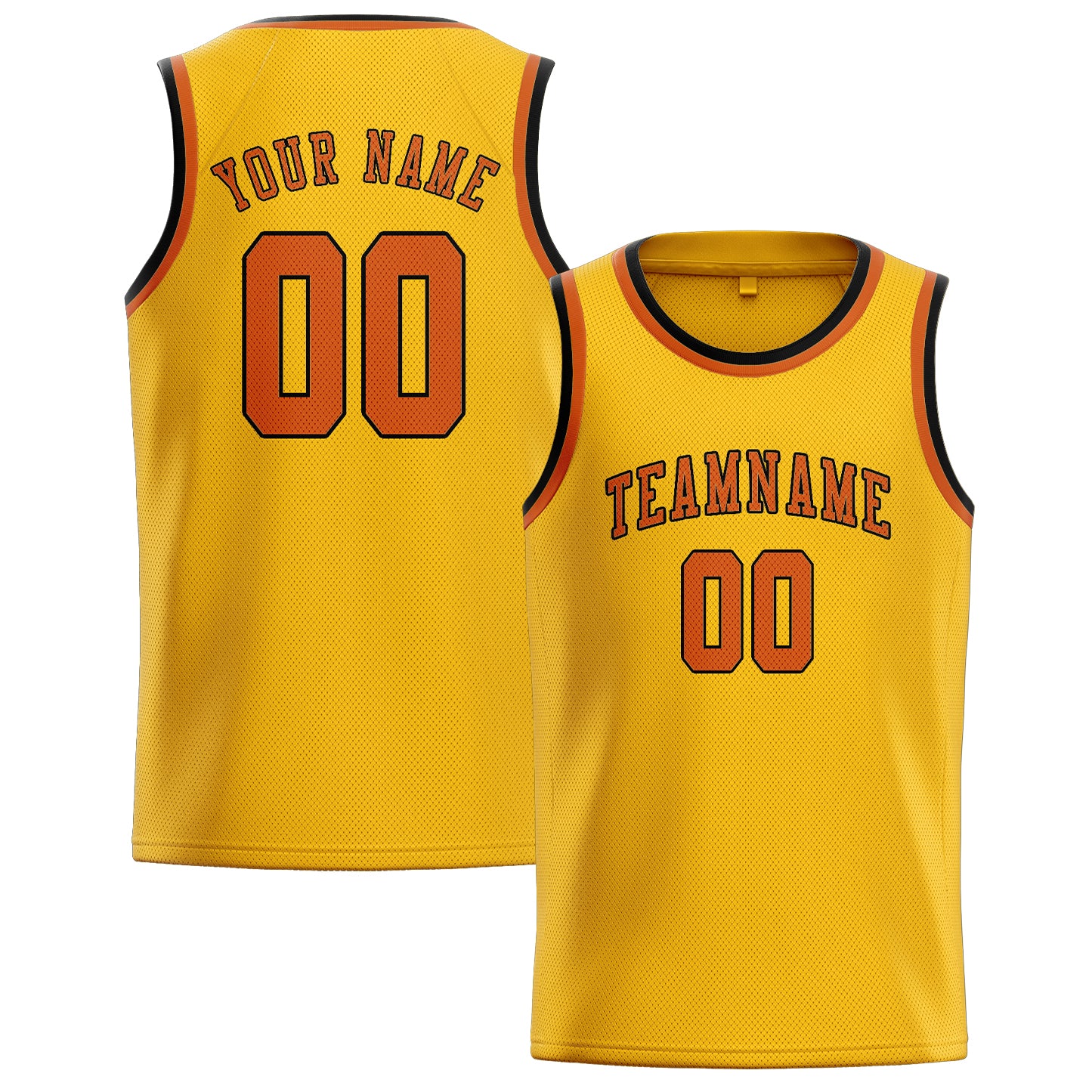 Custom Gold Orange Basketball Jersey